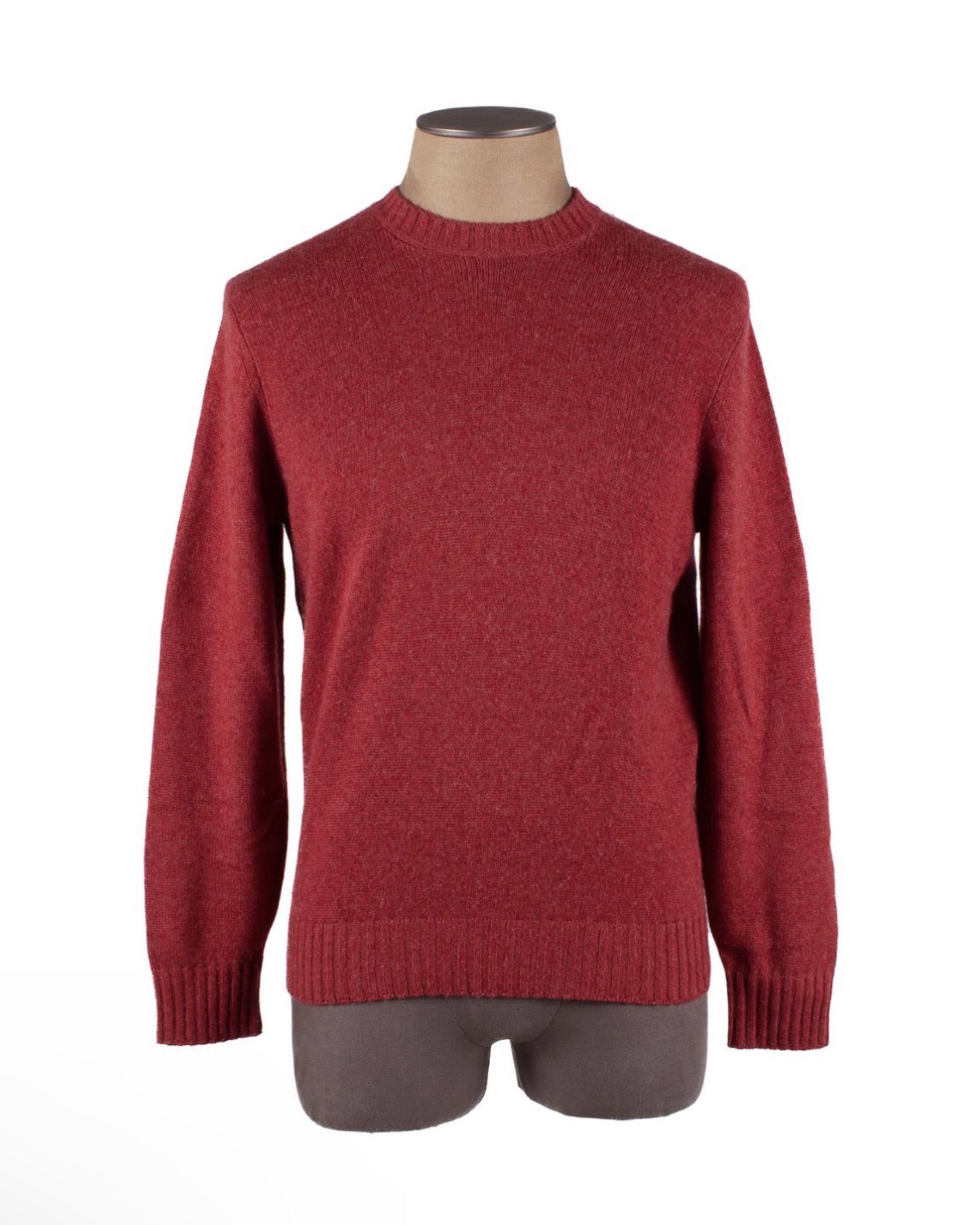 image of Brunello Cucinelli Soft Red Cashmere Crewneck Sweater, Men's (Size Medium)