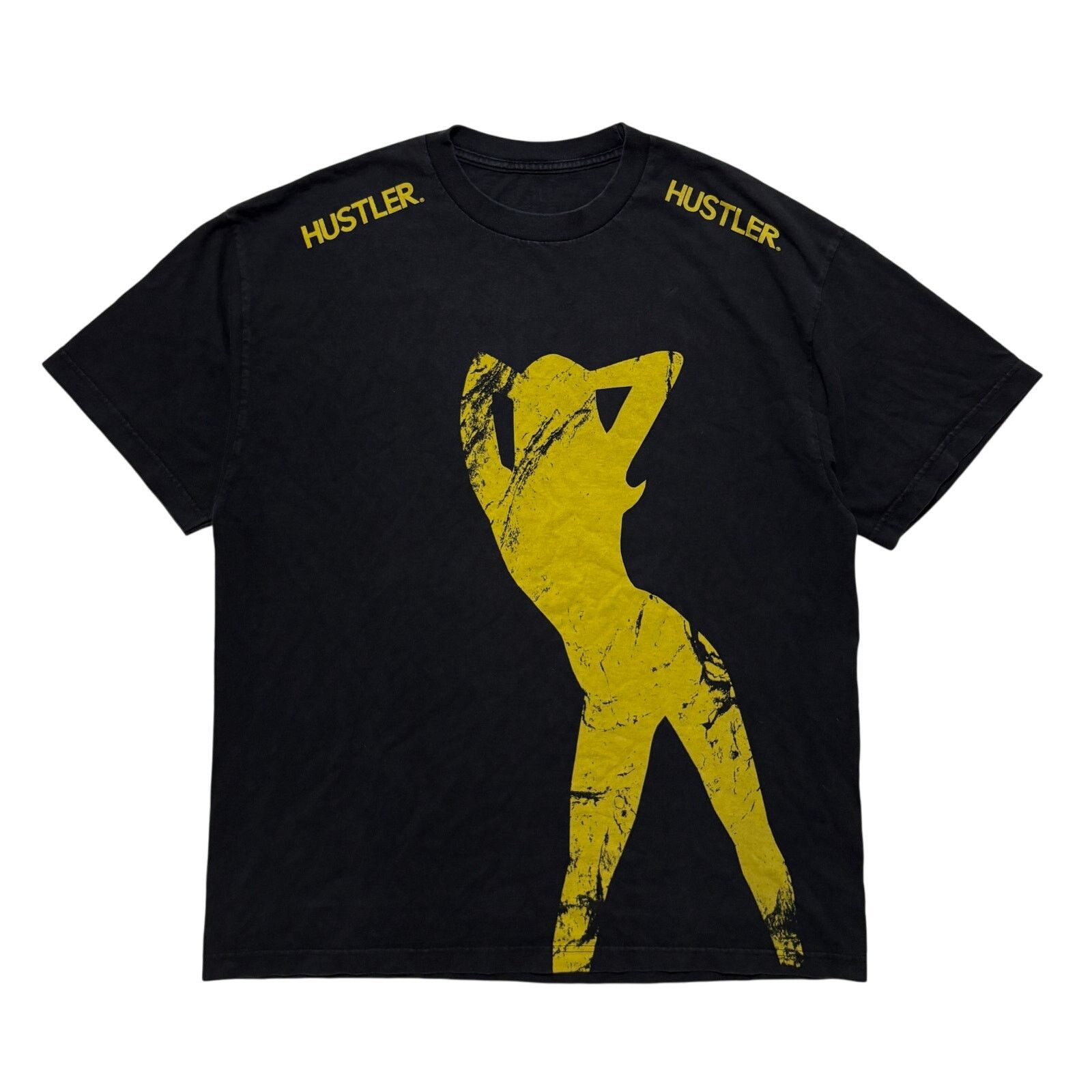 Vintage VTG Y2K 00's Hustler Yellow Logo Graphic Black T-Shirt SZ XL Size US XL / EU 56 / 4 - 1 Thumbnail