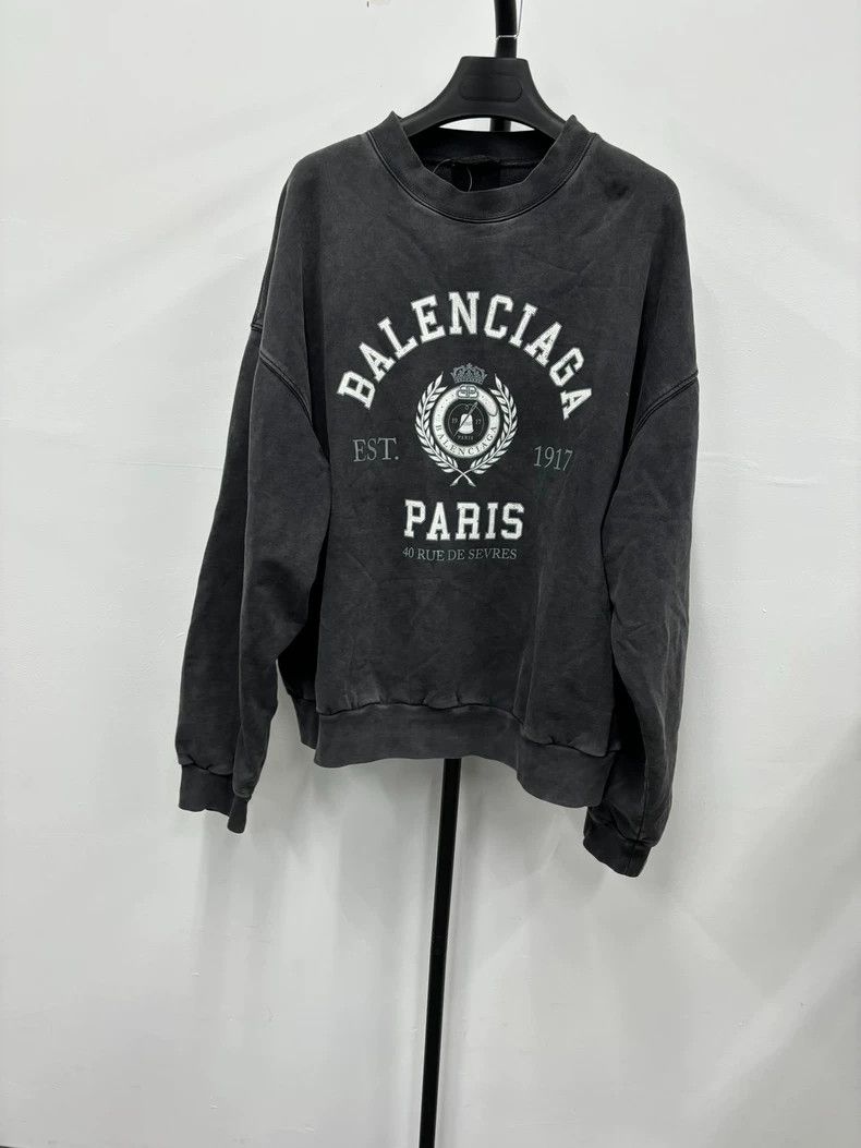 Balenciaga Balenciaga Paris Crown Wheat Vintage Hoodie- DMC Size US M / EU 48-50 / 2 - 1 Thumbnail