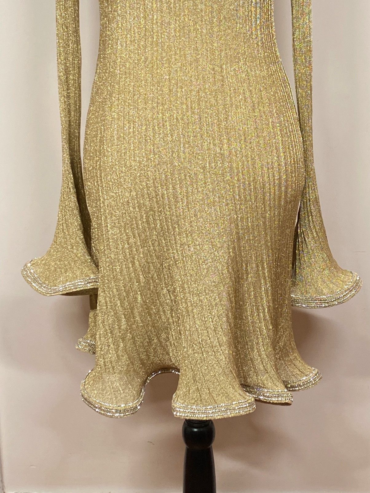Simkhai SIMKHAI Zelda Metallic Flared Hem Rib-Knit Minidress size M Size M / US 6-8 / IT 42-44 - 8 Thumbnail