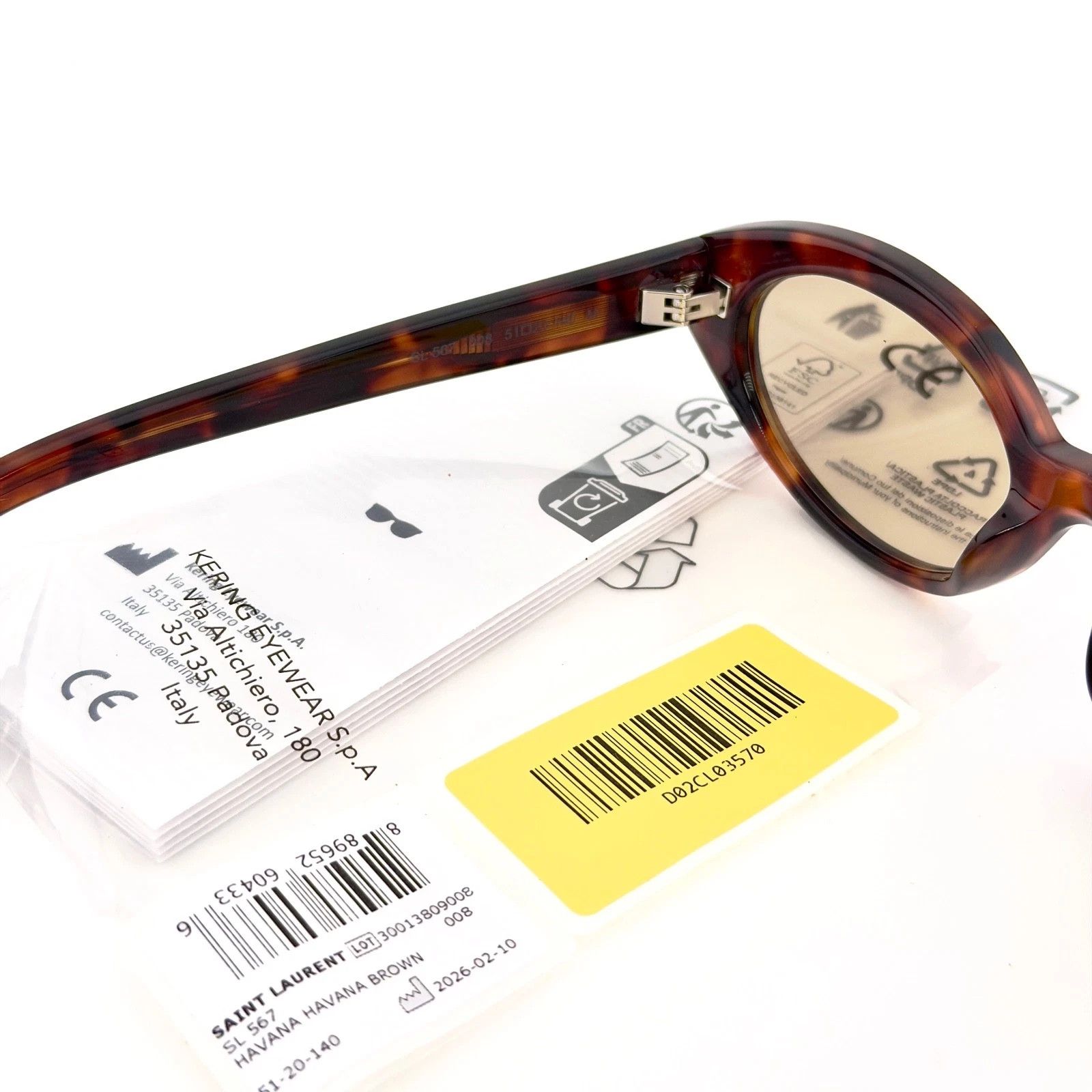 Saint Laurent Paris SAINT LAURENT SHADE SL 567 SL567 Brown Havana Sunglasses 008 Size ONE SIZE - 6 Thumbnail