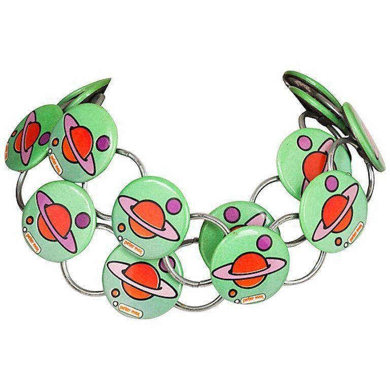 Designer Rare Runway Peter Max Saturn Button Necklace Belt Size ONE SIZE - 1 Thumbnail