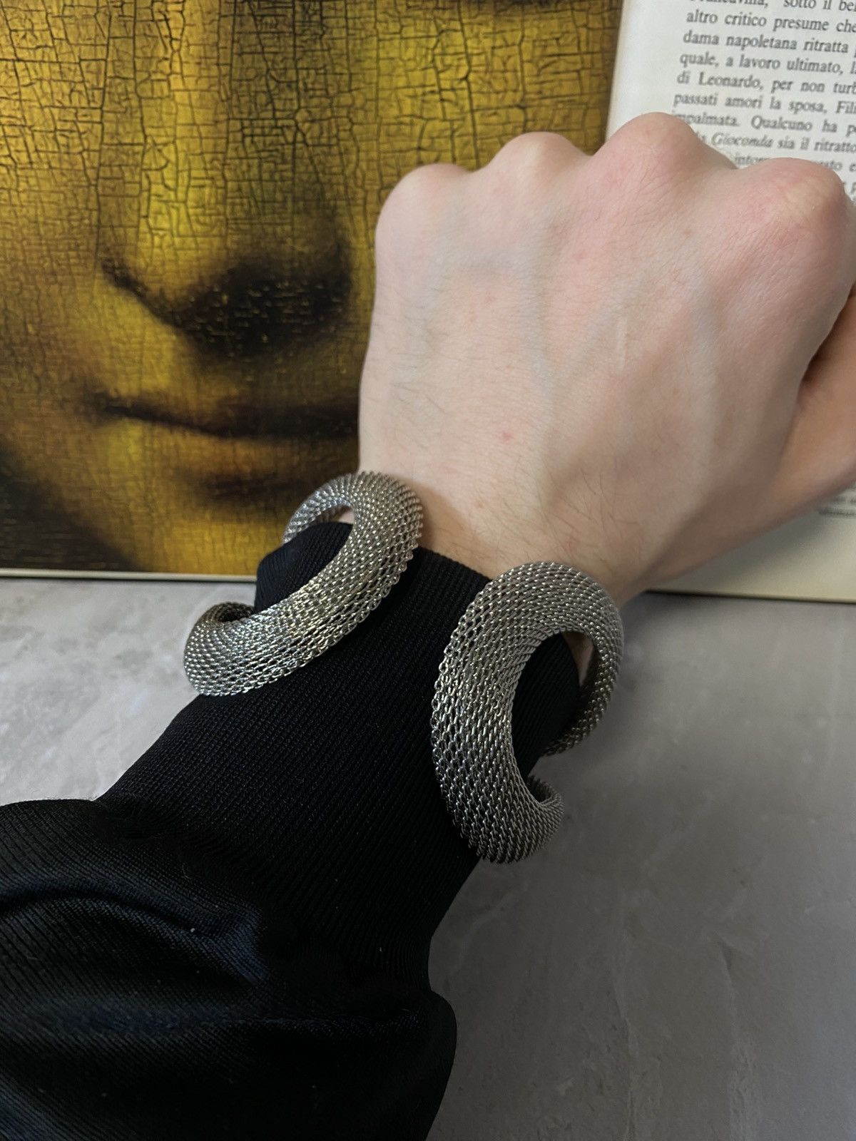 Hysteric Glamour Large Silver Mesh Twisted Statement Bangle Bracelet Size ONE SIZE - 2 Thumbnail