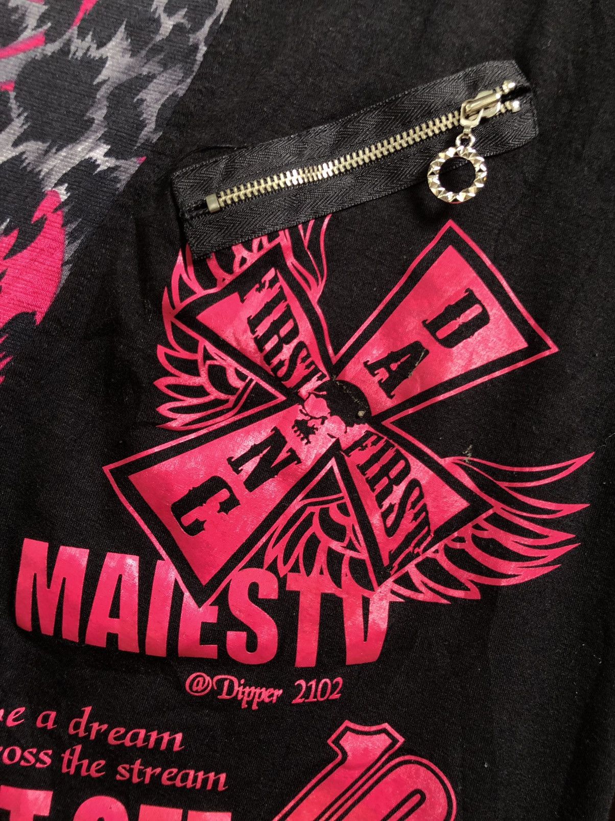 JAPANESE DRIPPER SEDITIONARIES PUNK SKULL DISTRESSED SHIRT