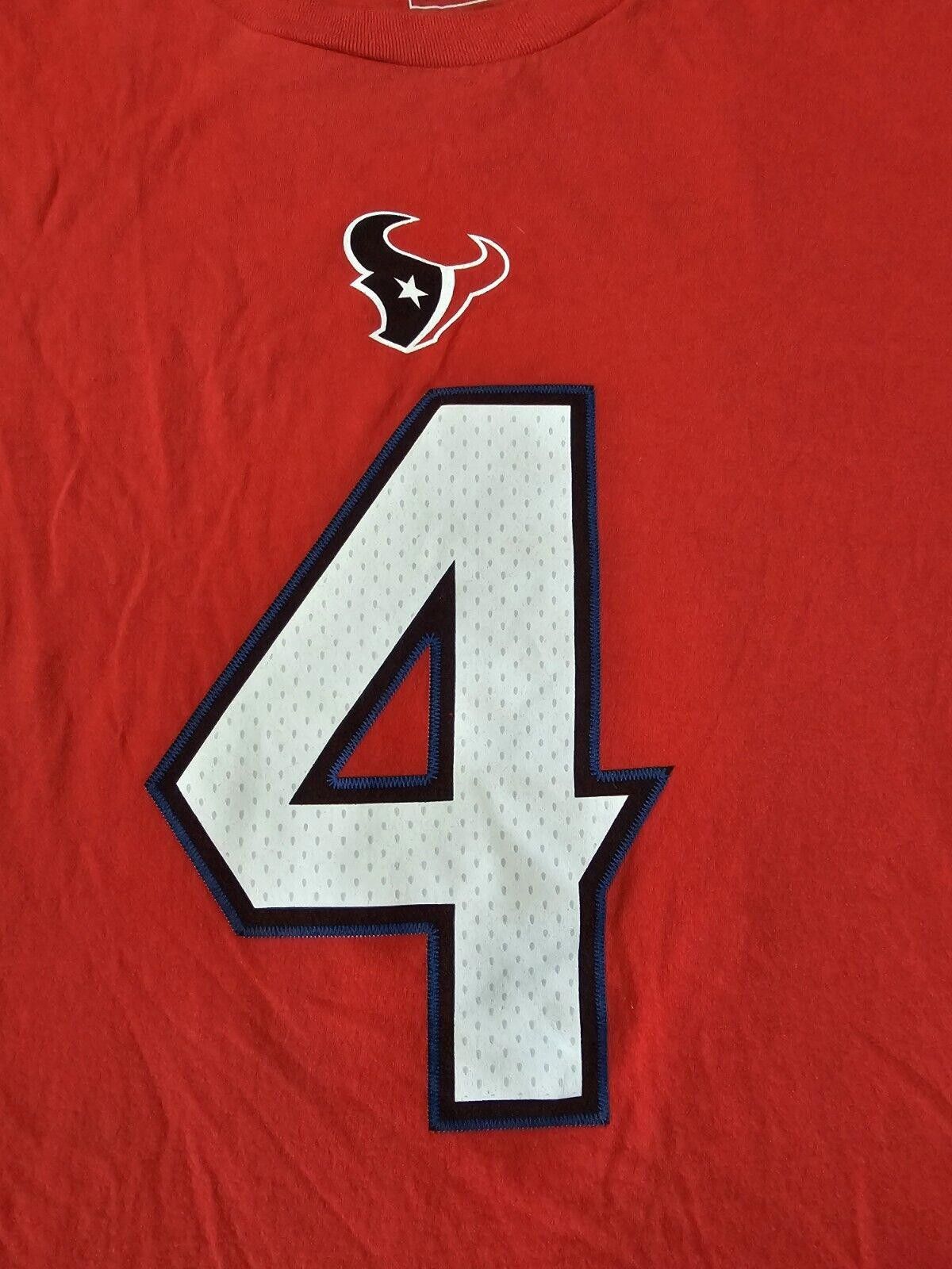 Designer Houston Texans NFL Fanatics Red Deshaun Watson #4 L T Size ONE SIZE - 2 Thumbnail