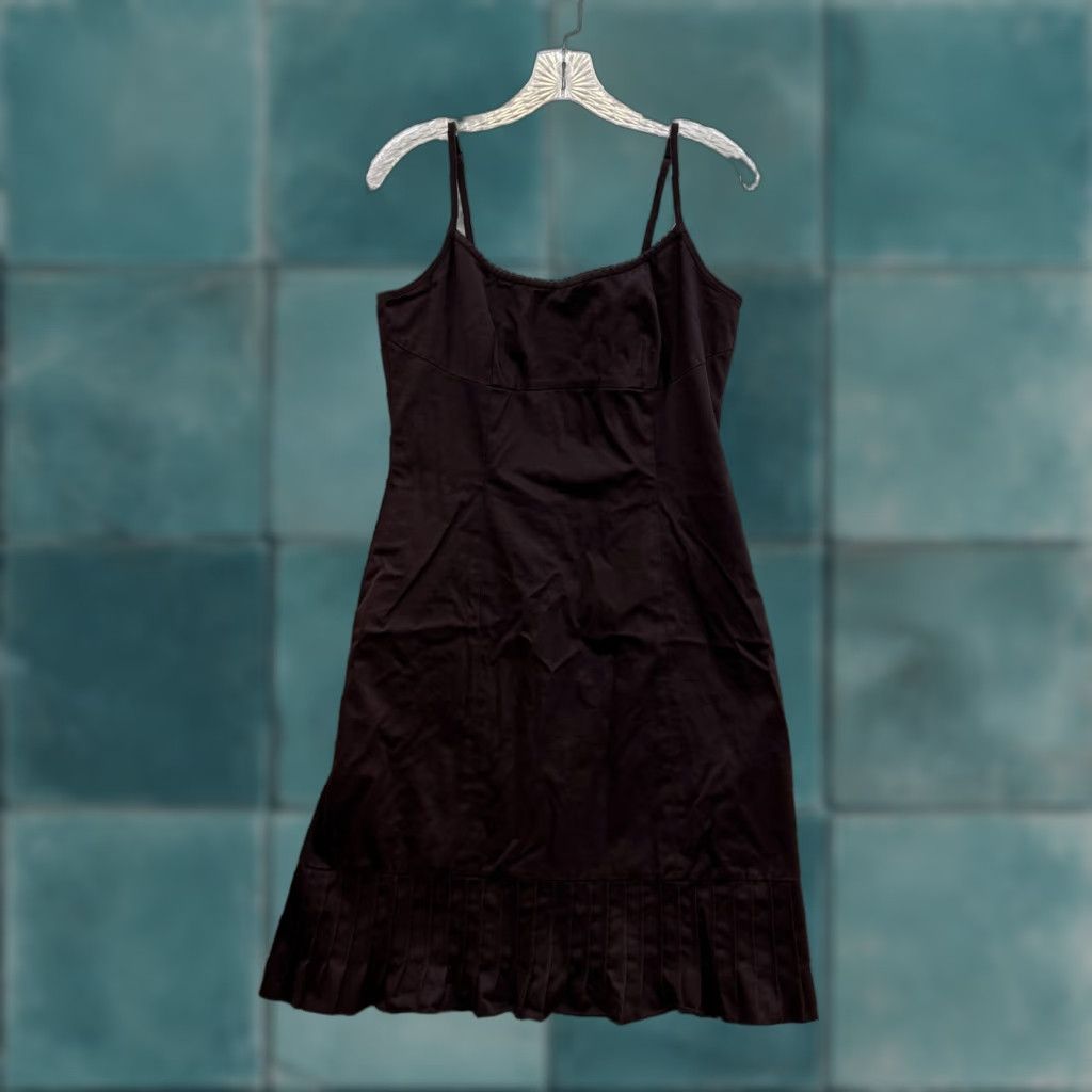 Vintage VINTAGE Y2K Tahari Shift Dress 6 Medium Brown Spaghetti Thin Strap Boho Fairy Grunge Dress Women Size M / US 6-8 / IT 42-44 - 1 Thumbnail
