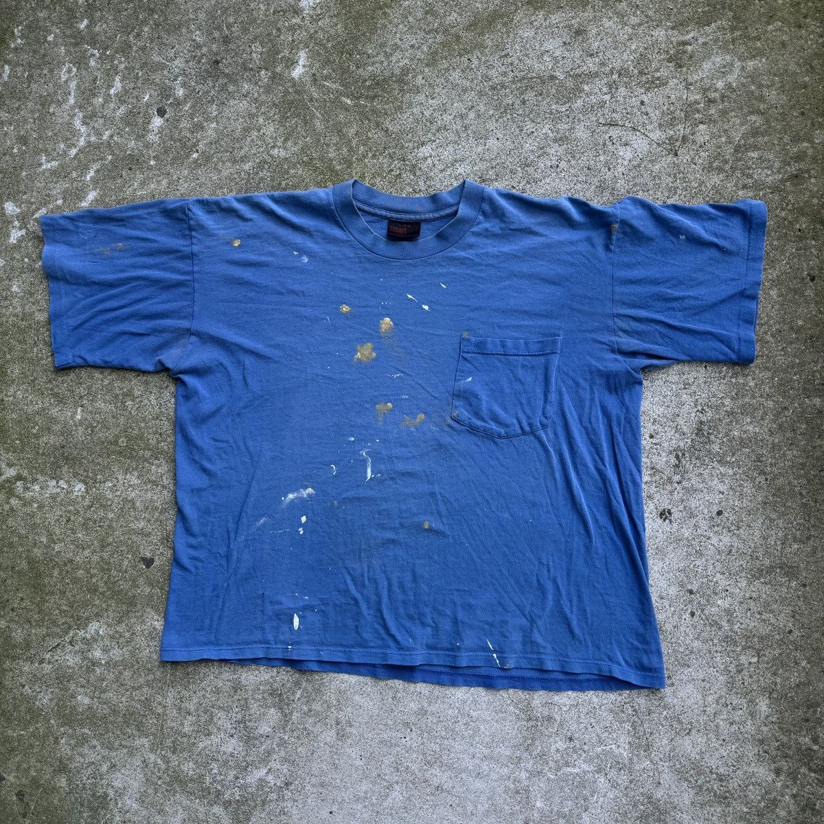 90s Thrashed Faded Distressed Pocket Tee ERD Grunge