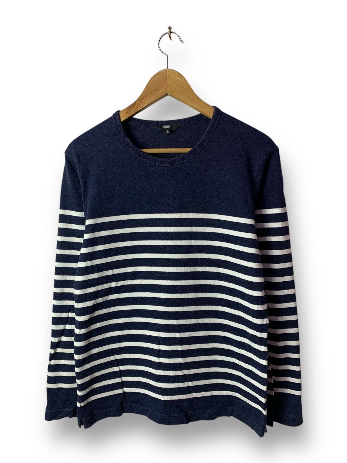 Japanese Brand × Uniqlo 🔥 Uniqlo Navy Stripes Sailor Tee Longsleeves Size US M / EU 48-50 / 2 - 1 Thumbnail