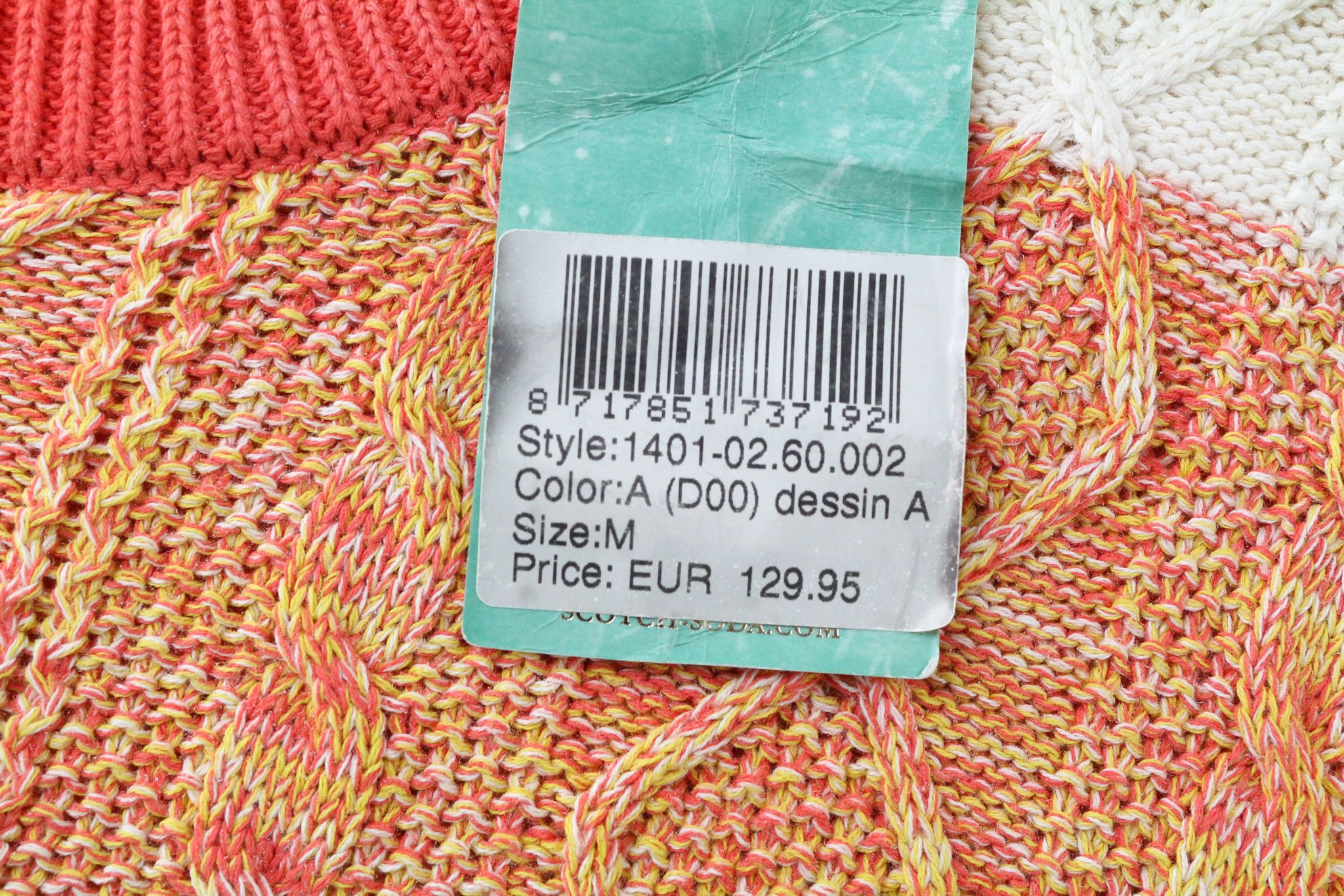 Scotch & Soda AMS COUTURE M Orange Cotton Striped Knit Jumper 74406 Size US M / EU 48-50 / 2 - 5 Thumbnail