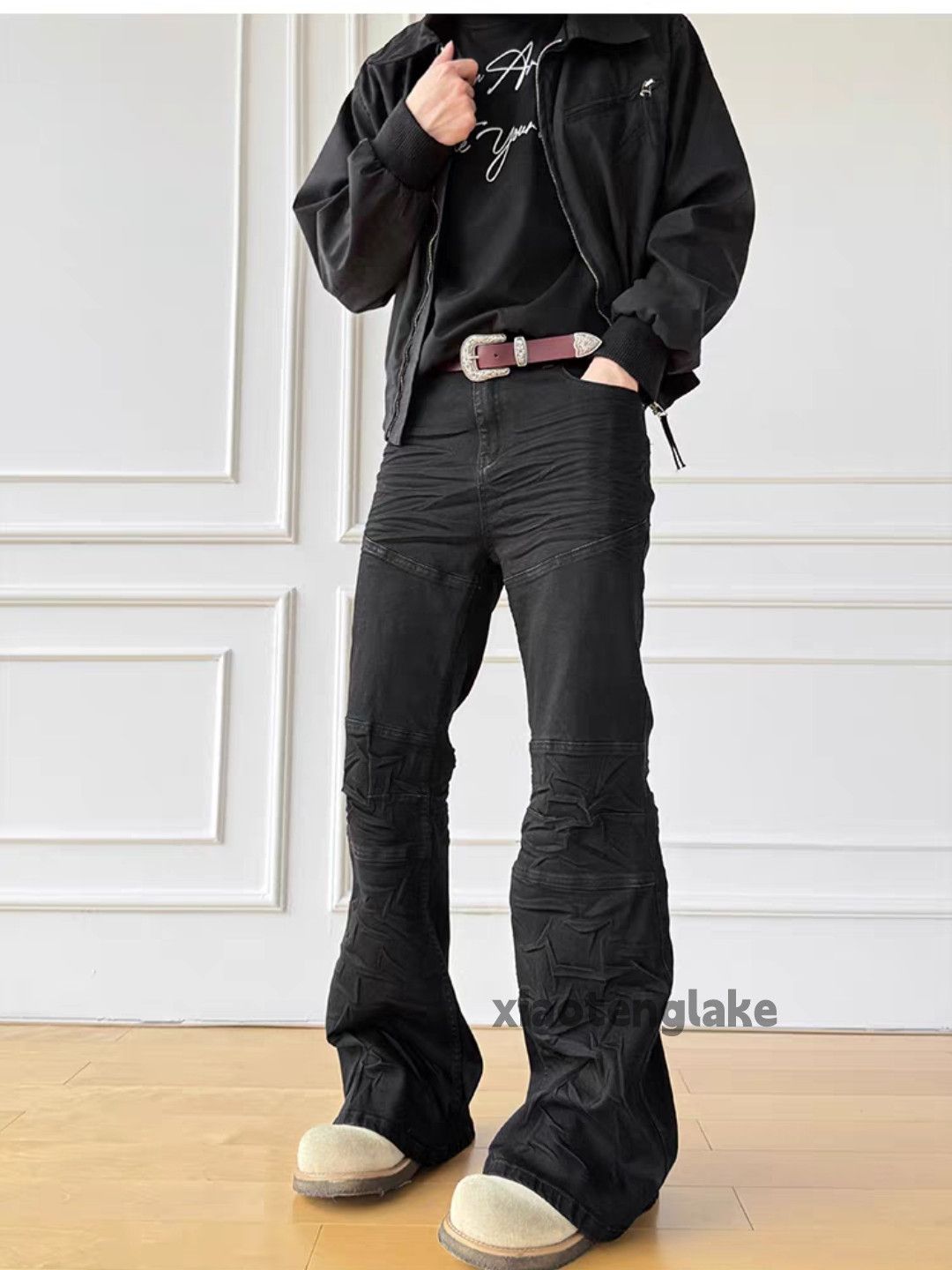Vintage unisex outdoor utility punk yuppie wax coated jeans Size US 33 - 1 Thumbnail