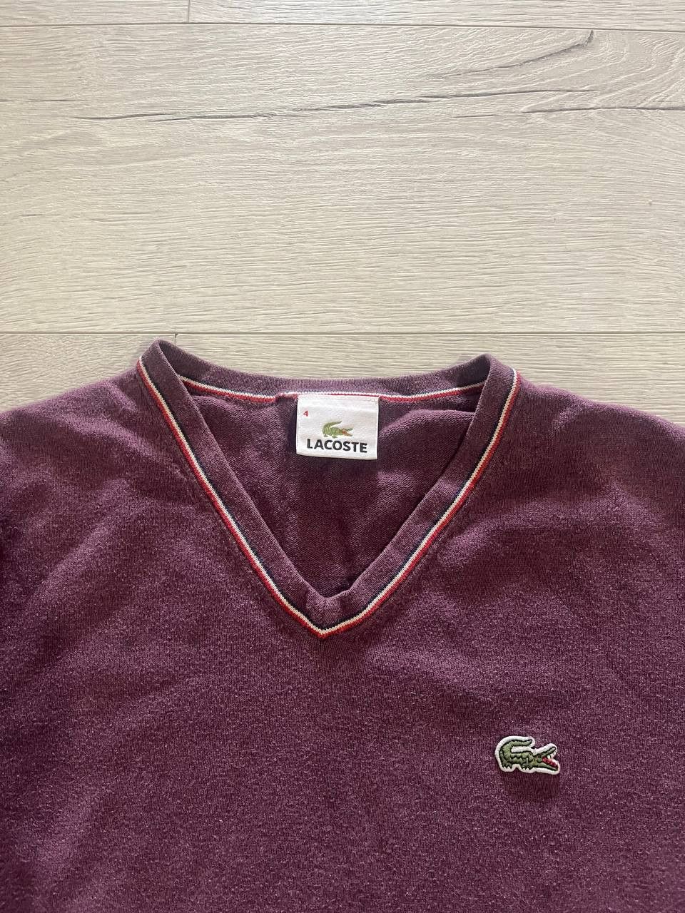 Lacoste × Vintage vintage lacoste v neck sweater size 4 Size XS / US 0-2 / IT 36-38 - 3 Thumbnail
