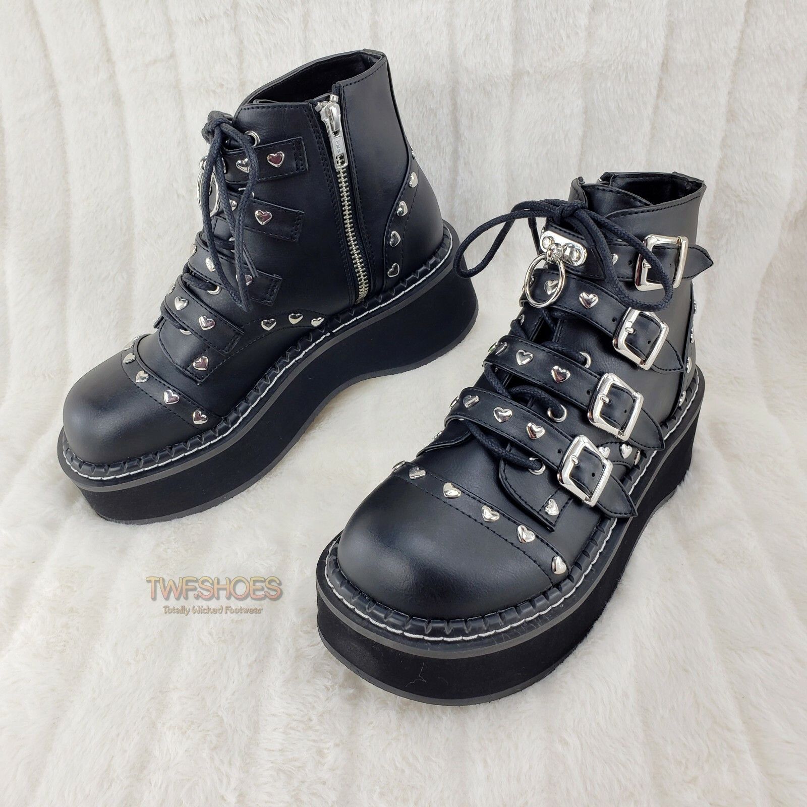 Other Emily 315 Black Vegan Leather Platform Ankle Boot 6-12 NY DE Size US 6 / IT 36 - 8 Thumbnail