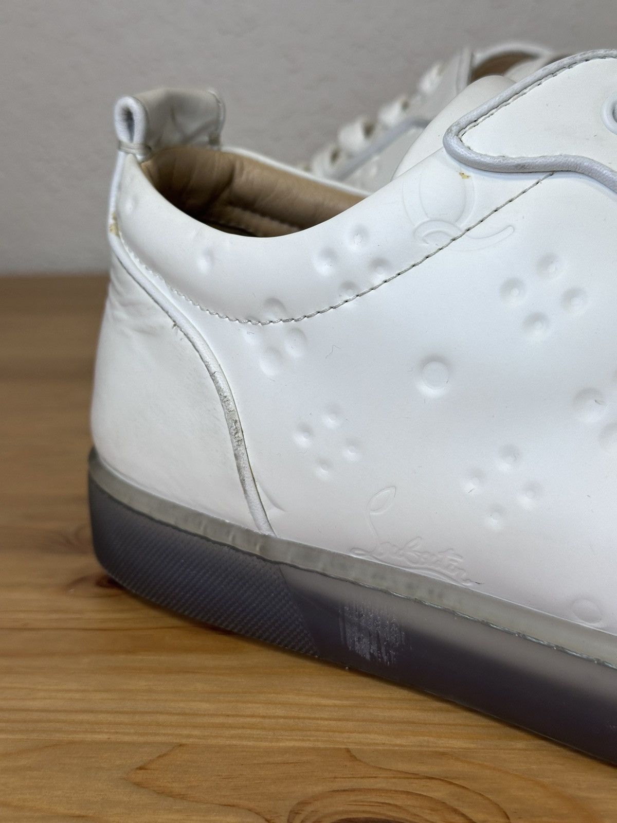 Christian Louboutin Christian Louboutin White Leather Rantulow Sneakers Size US 13 / EU 46 - 15 Thumbnail