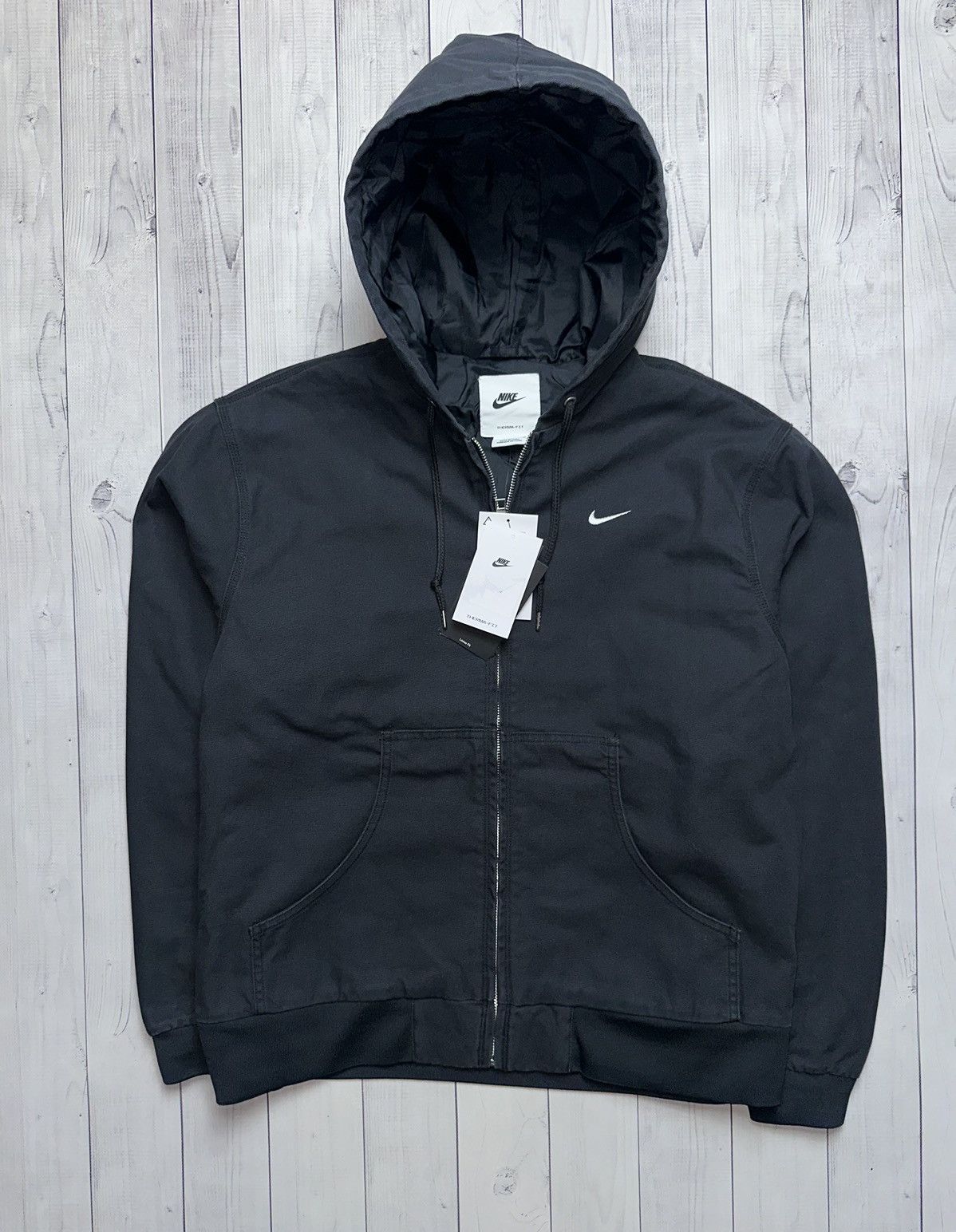 Vintage Vintage Nike denim jacket workwear S,XL logo rare Hooded Size US S / EU 44-46 / 1 - 10 Thumbnail