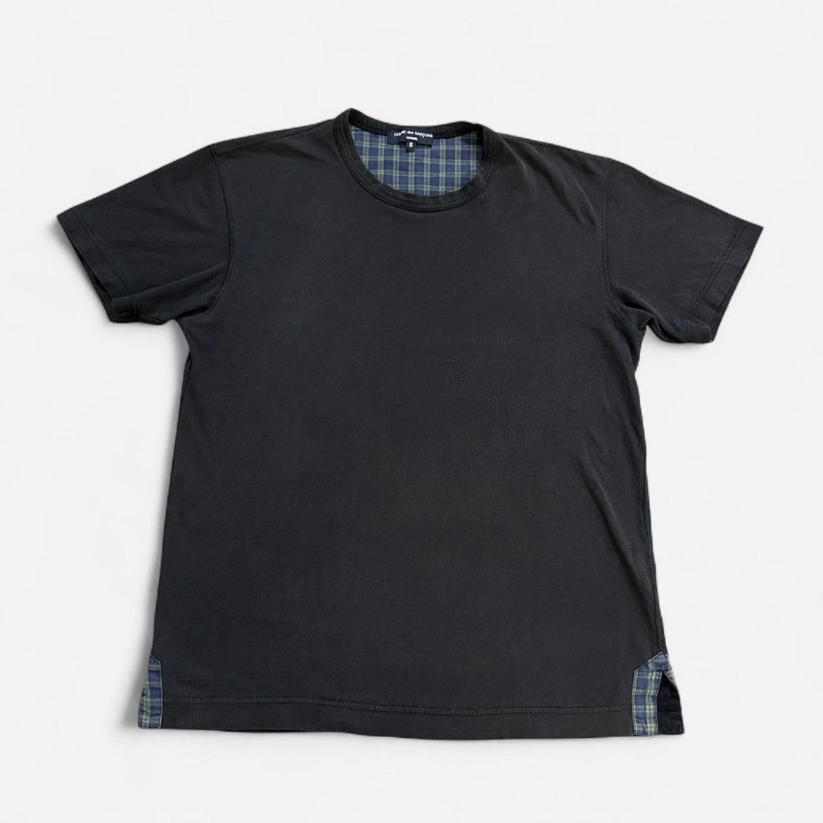 Comme des Garcons 2010 black green plaid t shirt