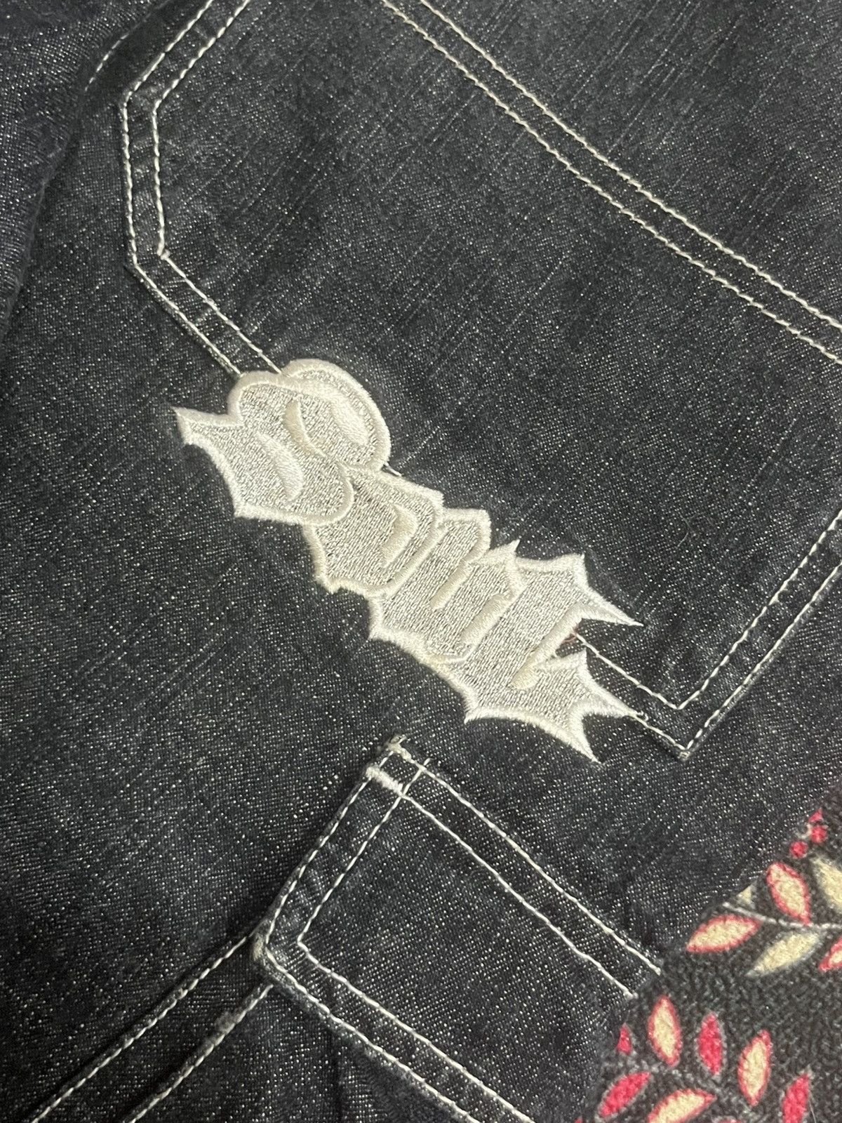 JNCO Vintage Soul Los Angeles Cargo Baggy Black Washed Jeans Size US 29 - 10 Thumbnail