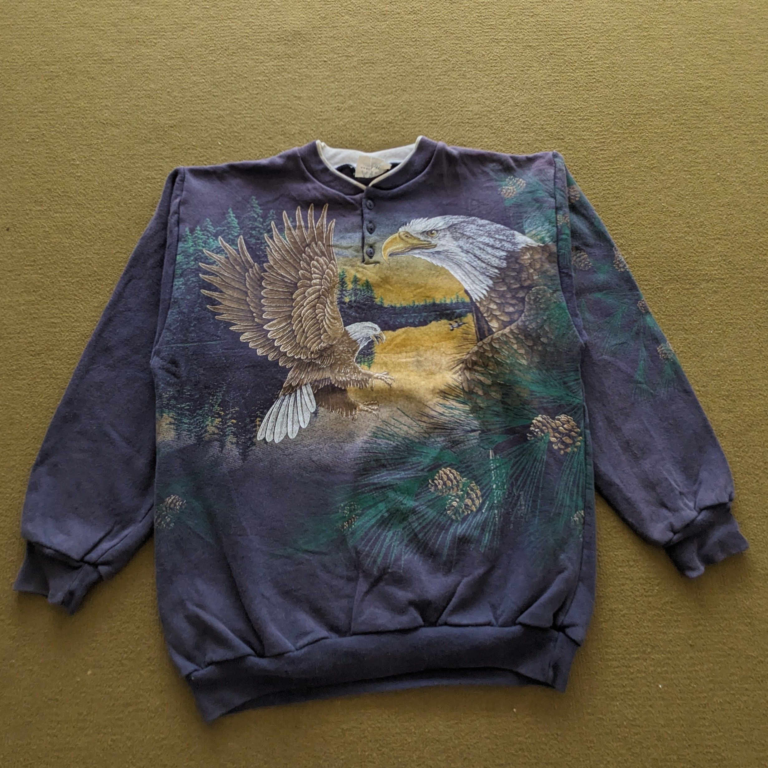 Vintage Vintage EAGLE ART Streetwear Style Sweatshirt Size US M / EU 48-50 / 2 - 1 Thumbnail