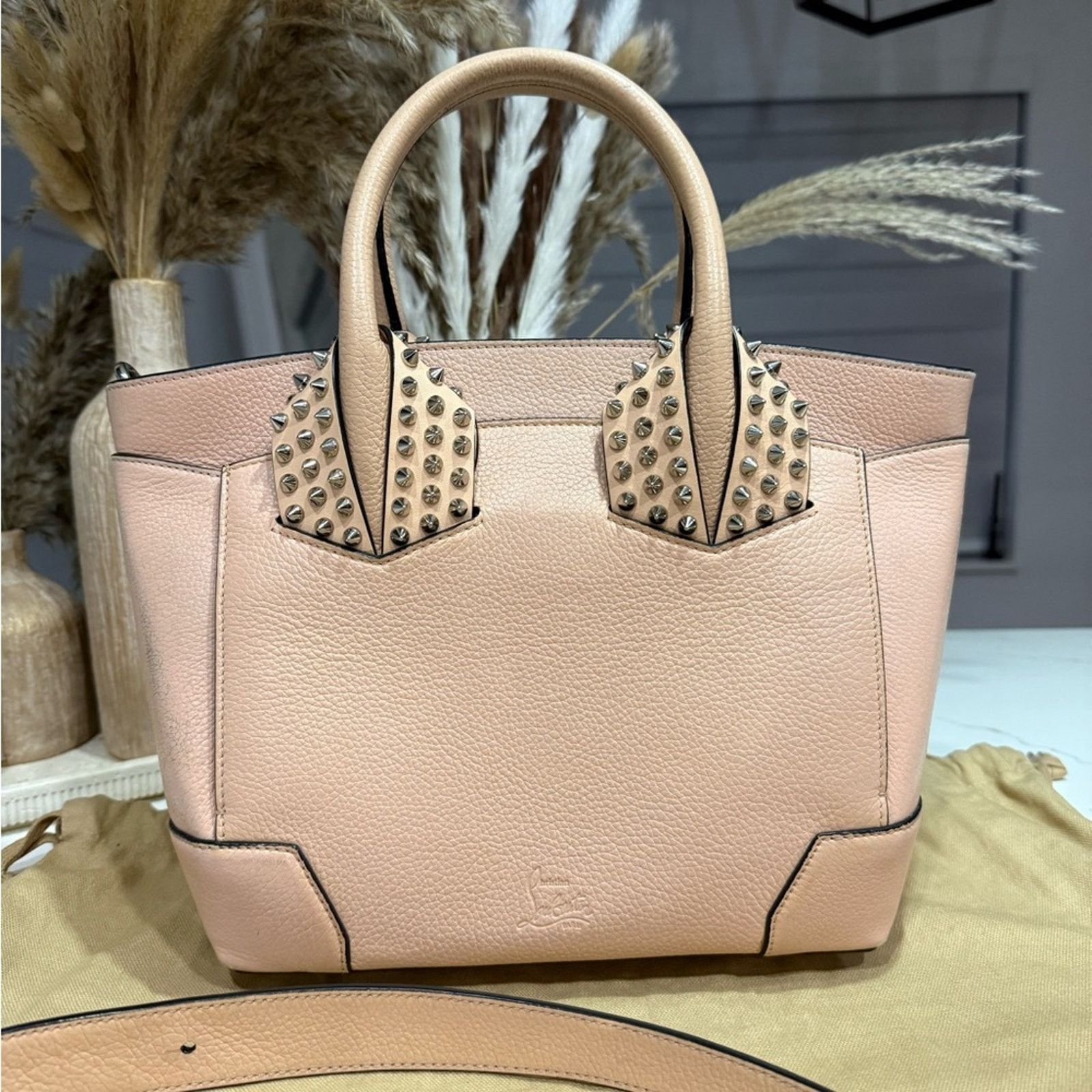 Christian Louboutin Christian Louboutin Eloise Small Studded Leather Tote Beige Size ONE SIZE - 2 Thumbnail