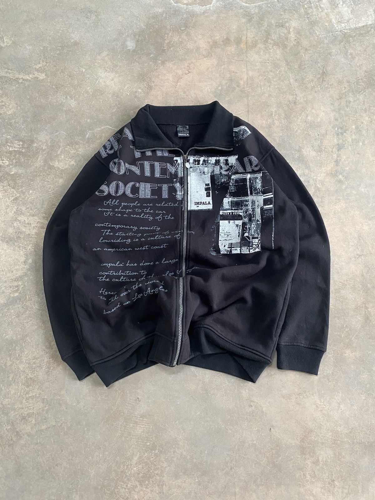 Japanese Brand IMPALA POEM WORDING ZIPPER SWEATHSIRT PUNK GRUNGE 90s Size US L / EU 52-54 / 3 - 2 Thumbnail