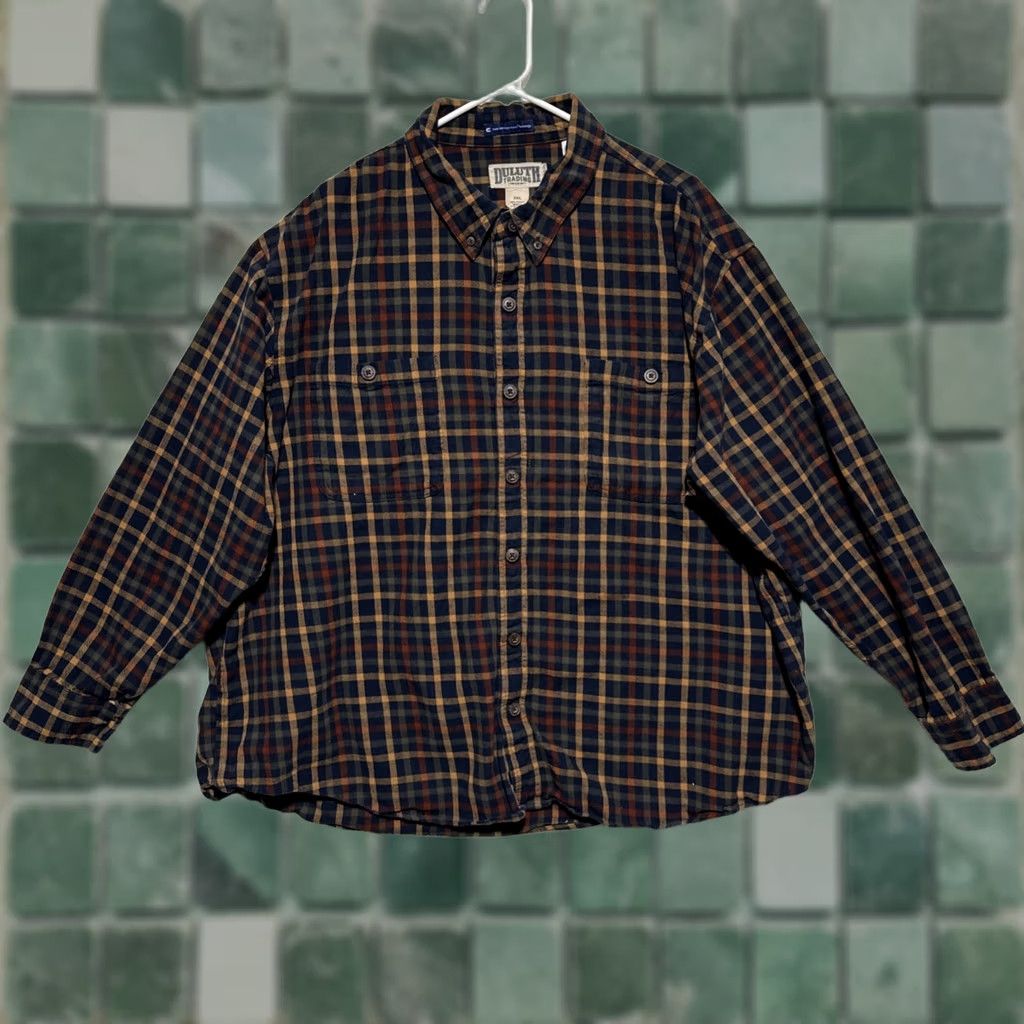 CO Duluth Trading Co Flannel Shirt Mens 3XL Blue Orange Button-Down Work Shirt plaid Long Sleeve Mens Regualr Fit Movie? Size US XXL / EU 58 / 5 - 1 Thumbnail