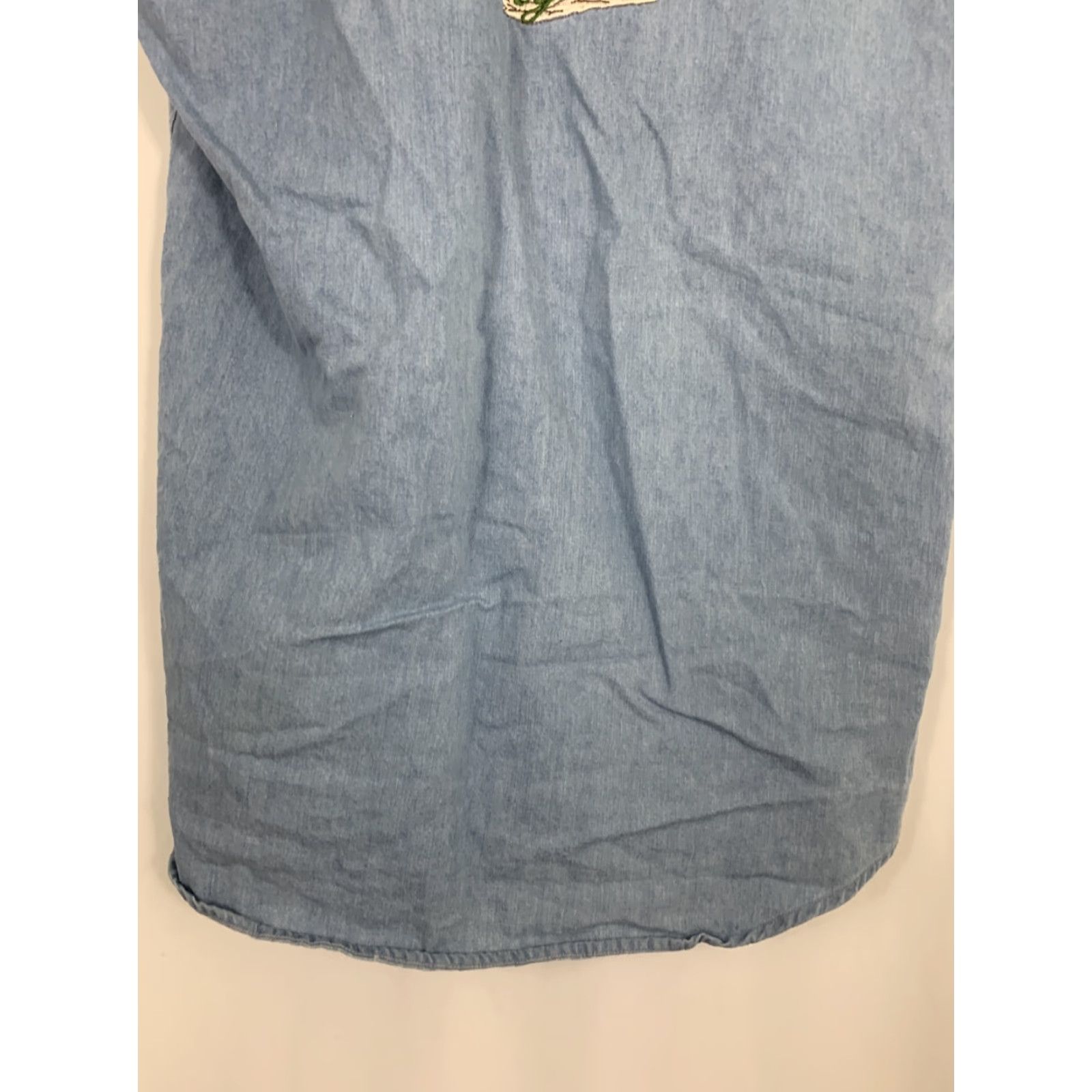 Denime VINTAGE Williams Bay Denim Western Shirt Sleeveless Mens M Blue 1990s Rockabilly Cactus Sunset Denim Shirt Men M Size US M / EU 48-50 / 2 - 6 Thumbnail