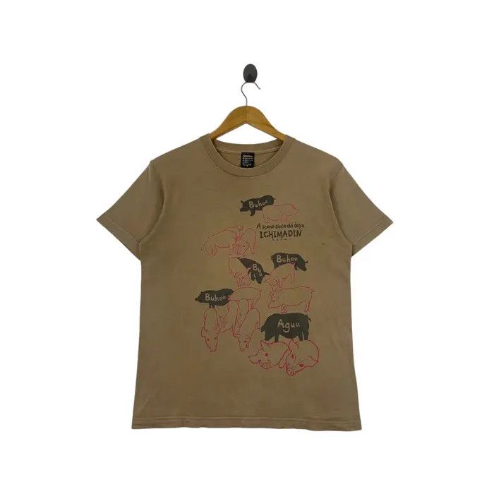 Vintage Vintage HABU BOX ICHIMADIN Buhee Aguu Japan Pig Tee Shirt Size US S / EU 44-46 / 1 - 1 Thumbnail