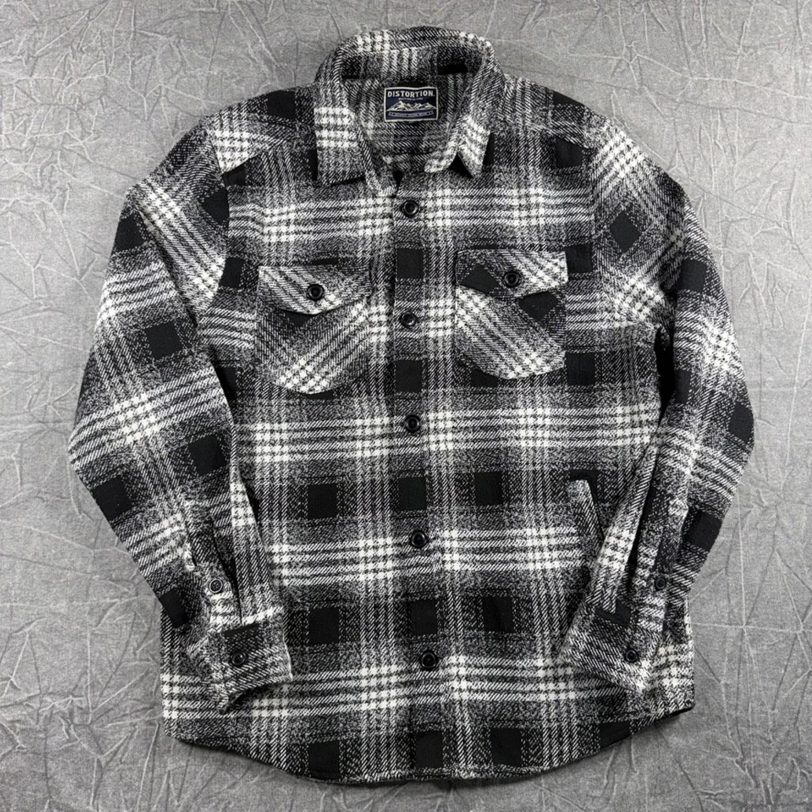 Other Distortion Jacket Men's L Black Button Up Flannel Size US L / EU 52-54 / 3 - 3 Thumbnail
