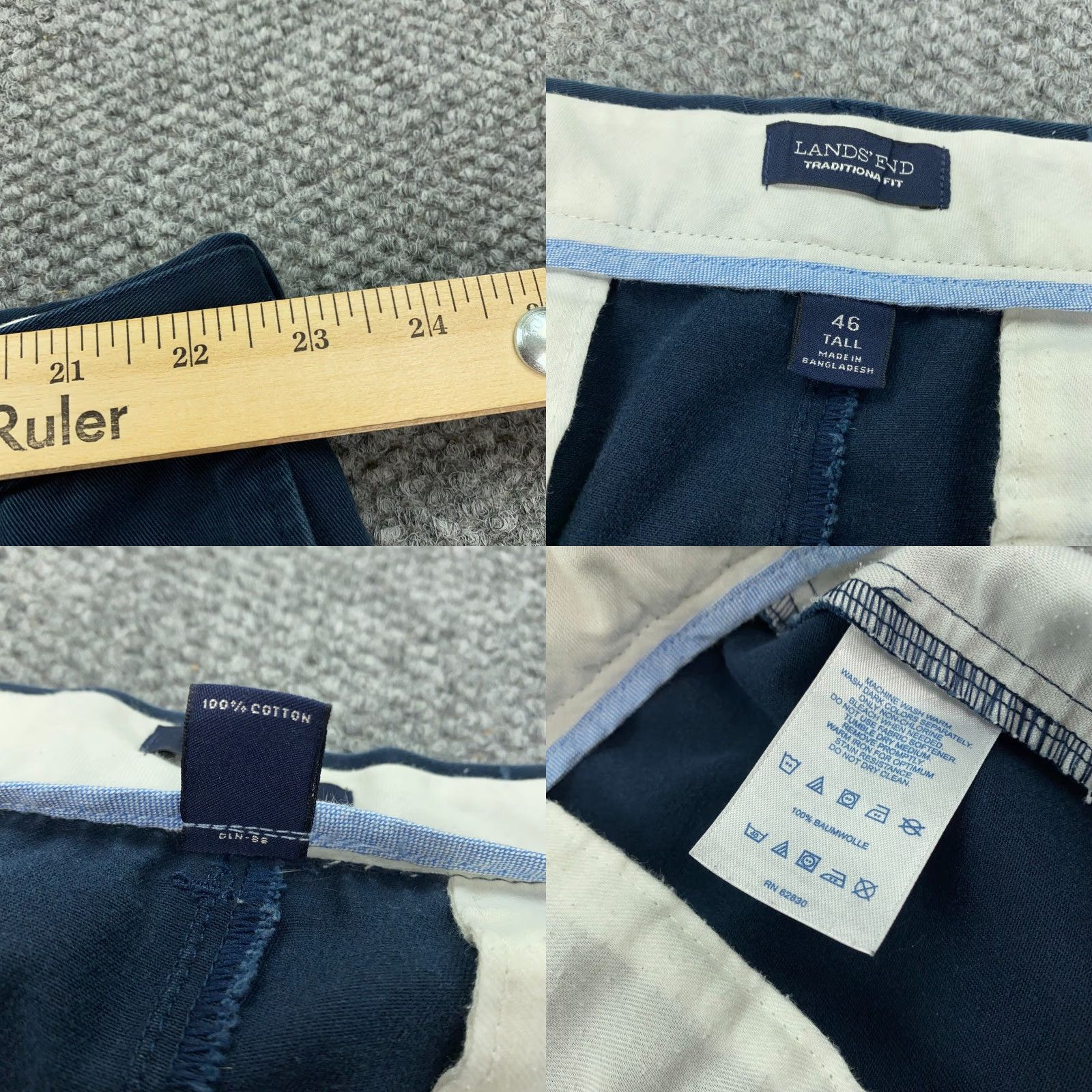 Lands' End VINTAGE Lands' End Men's Pants Size 46 Tall Chino Pleated Stretch Waist Cuffed Hem Casual Size US 30 / EU 46 - 8 Thumbnail