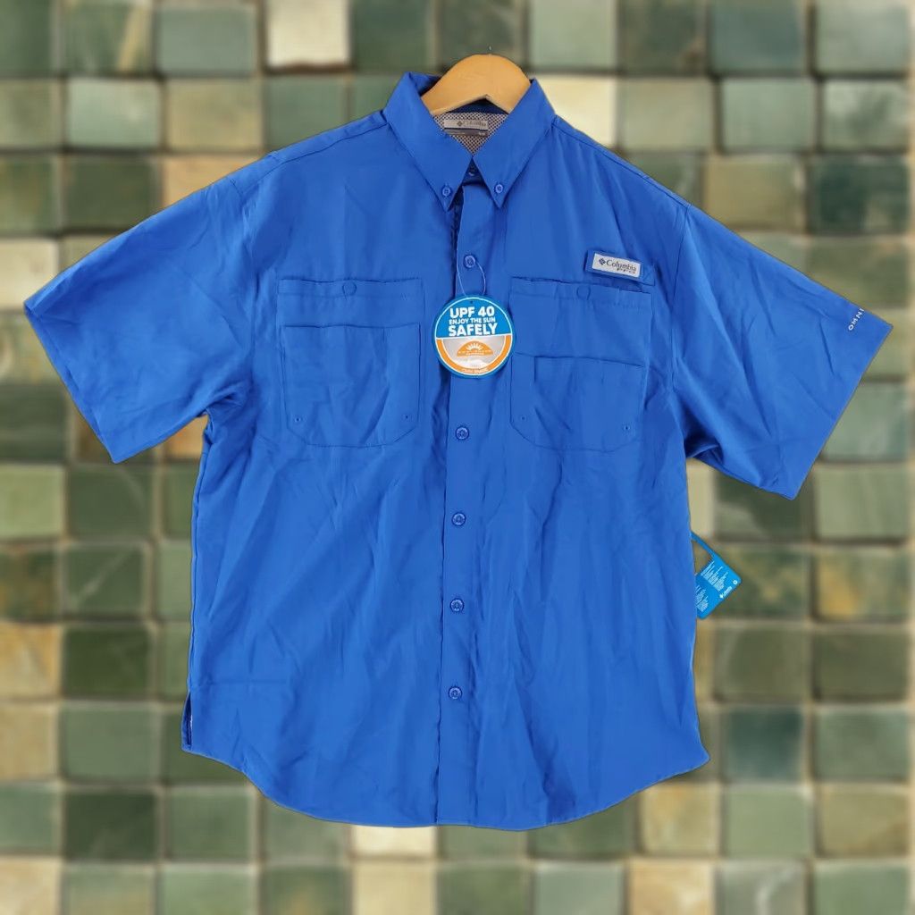 Vintage Columbia PFG Tamiami Fishing Button Down Shirt UPF40 Blue Mens M NWT Size US M / EU 48-50 / 2 - 1 Thumbnail