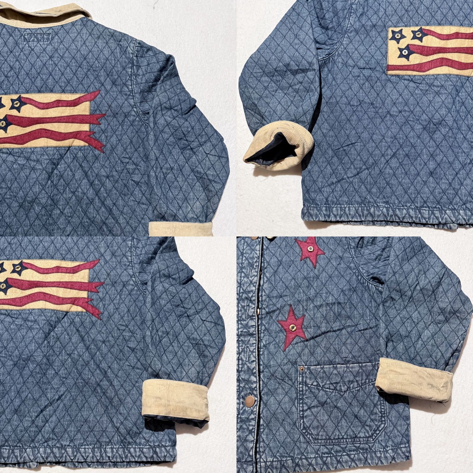 Denime VINTAGE Haik's Quilted Denim Patchwork Jacket Women's Blue Long Sleeve XL Jacket Blue Women Quilted Patchwork Denim USA Christmas Size XL / US 12-14 / IT 48-50 - 8 Thumbnail