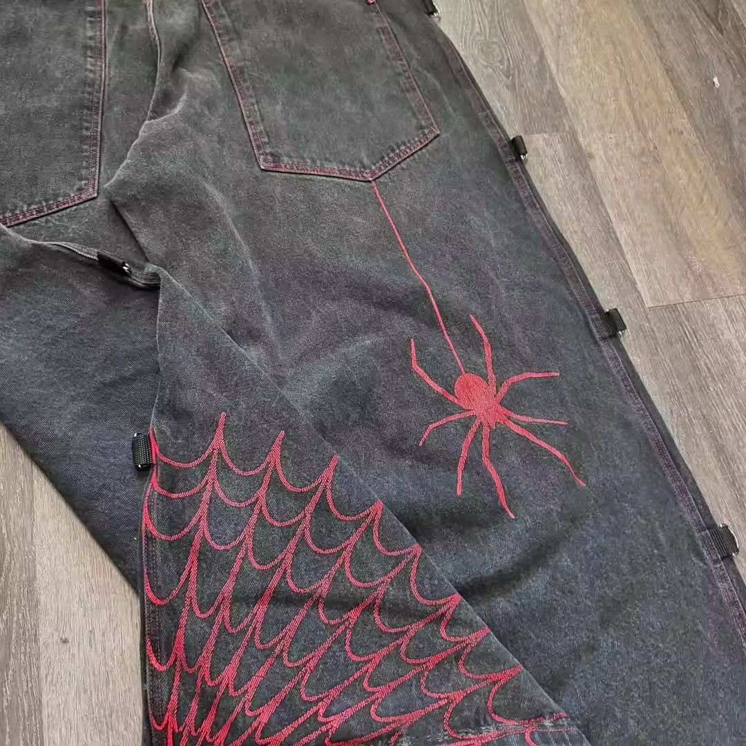 Jean Y2K spider pattern print jean Size US 34 / EU 50 - 4 Thumbnail