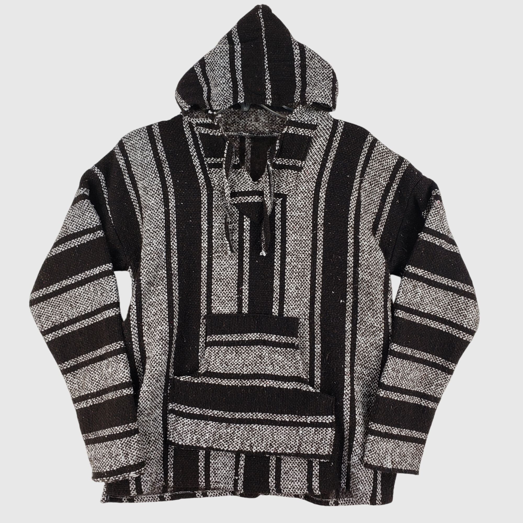 Other Mexican Poncho Baja Hoodie Surfer Pullover BLACK & WHITE L Size US L / EU 52-54 / 3 - 1 Thumbnail