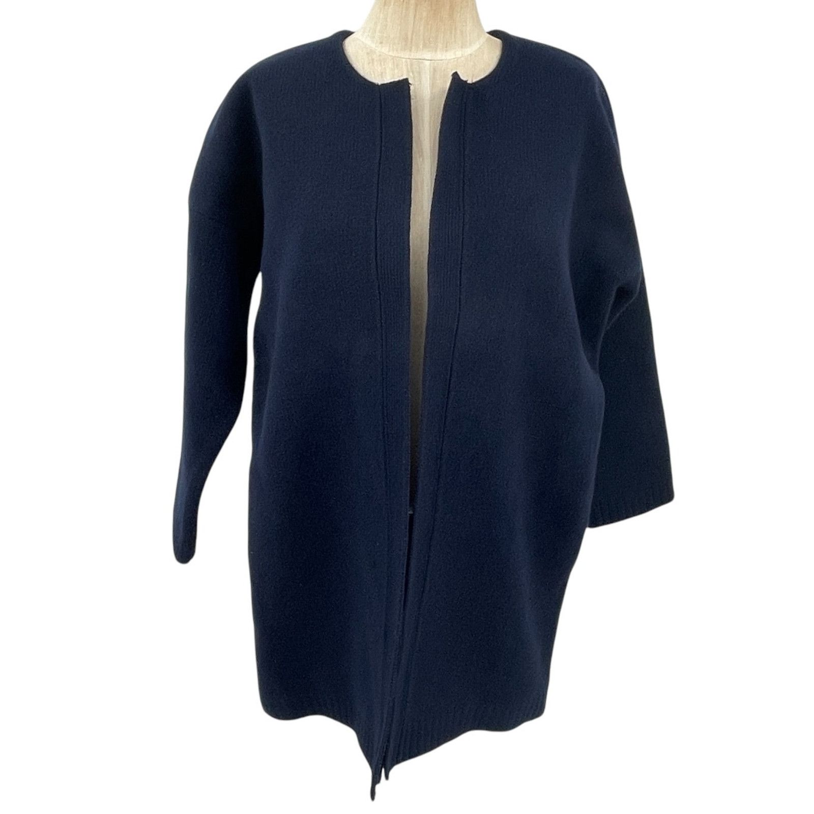 J Crew Sweater Coat Lined Lambswool Pockets Oversized XS/S/M