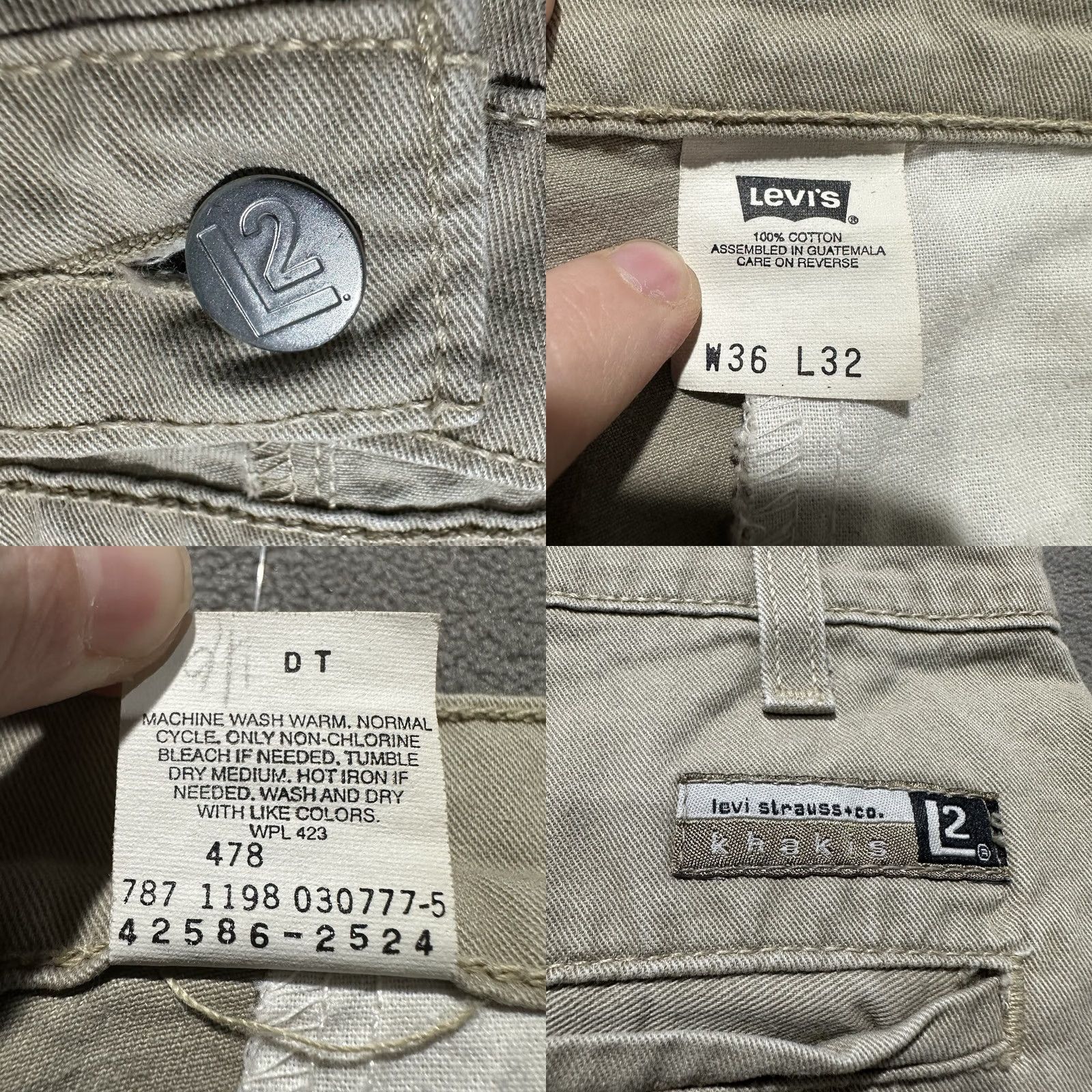 Levi's VINTAGE Levi's Pants Men 36 Beige Khaki Wide Leg Straight Skate 90s y2k Size US 36 / EU 52 - 8 Thumbnail