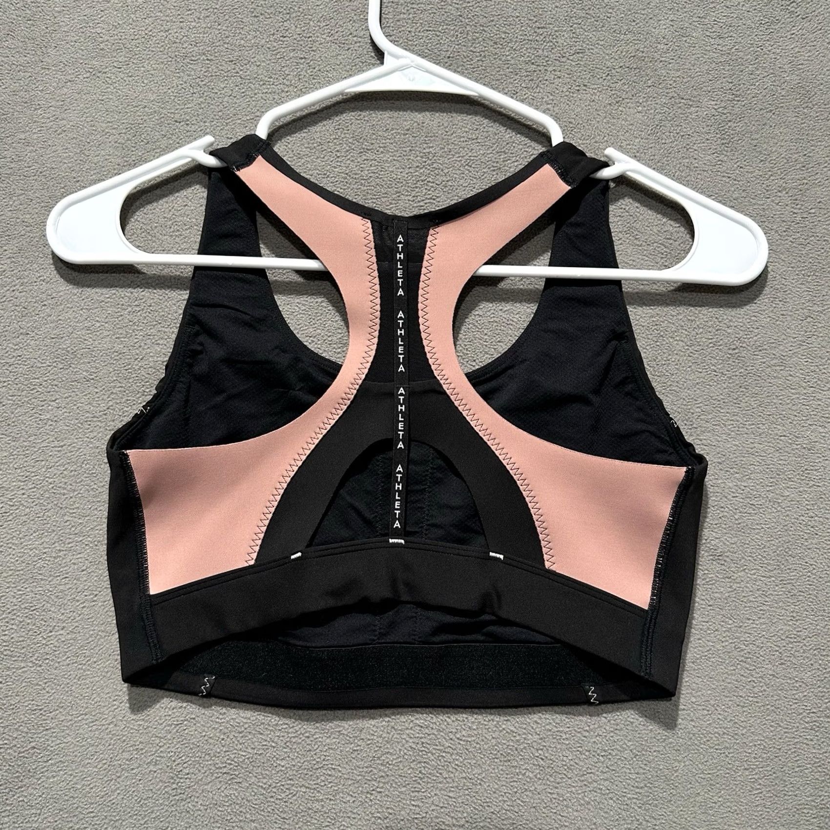 Athleta Athleta Ultimate Ignite Bra A-C Cup Womens Small Black Pink Racerback EUC Size ONE SIZE - 2 Thumbnail