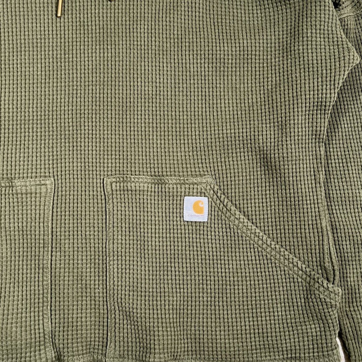 Carhartt Carhartt Womens XL Green Hooded Thermal Shirt Waffle Size XL / US 12-14 / IT 48-50 - 3 Thumbnail
