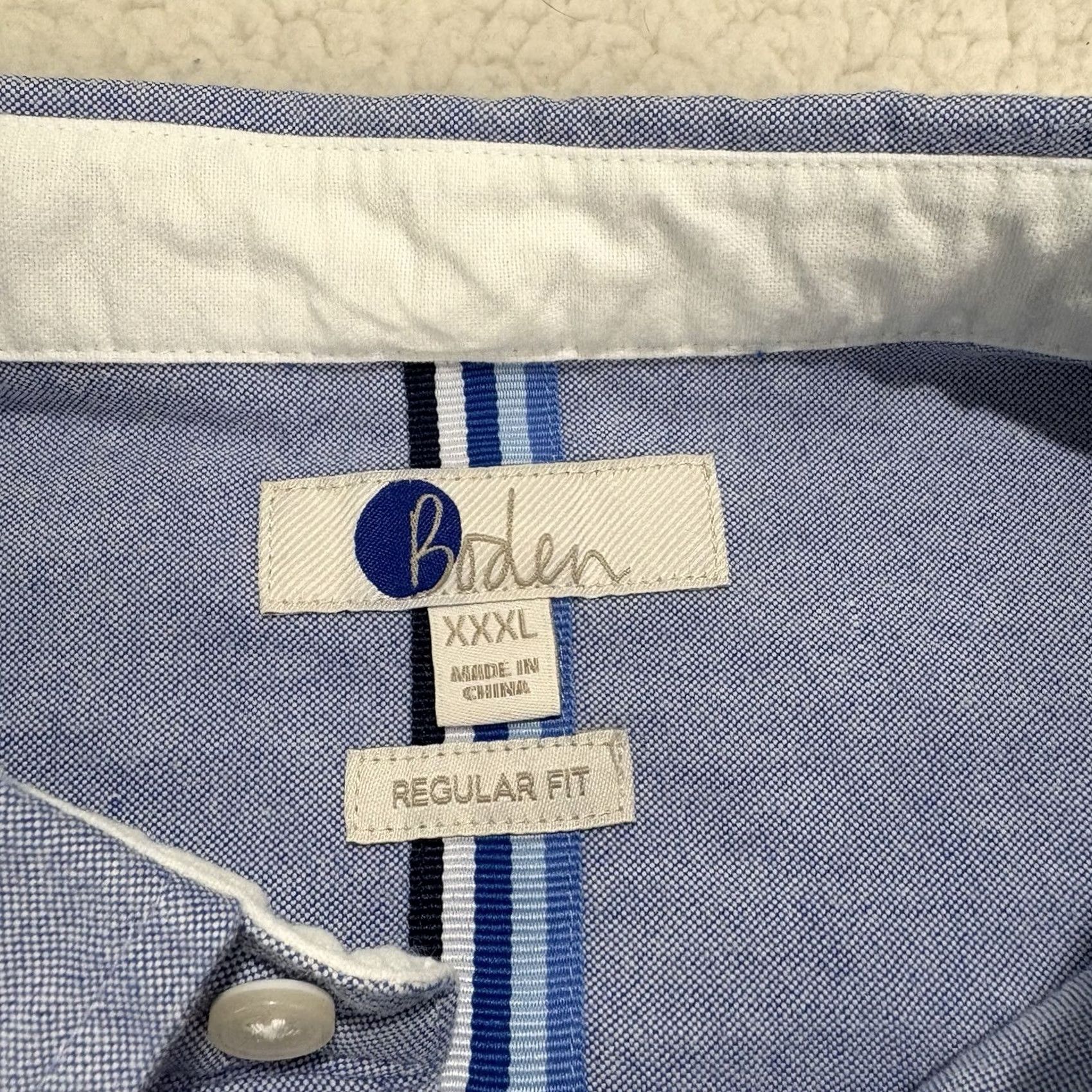 Boden Boden Mens 3XL Shirt Cotton Blue Casual Regular Fit Button Up Long Sleeve Size US XXL / EU 58 / 5 - 2 Thumbnail