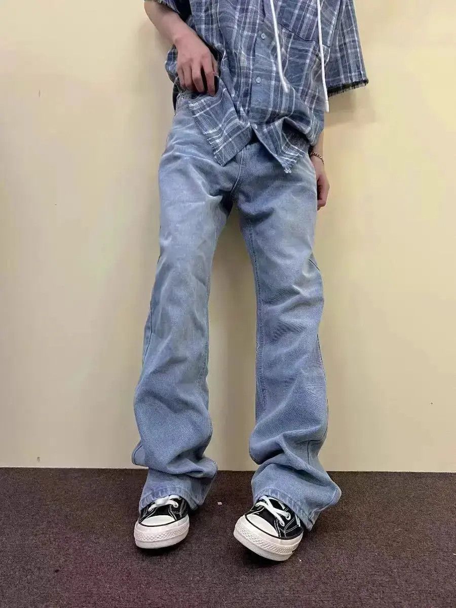 Japanese Brand Vintage light blue straight leg baggy jeans Size US 32 / EU 48 - 6 Thumbnail