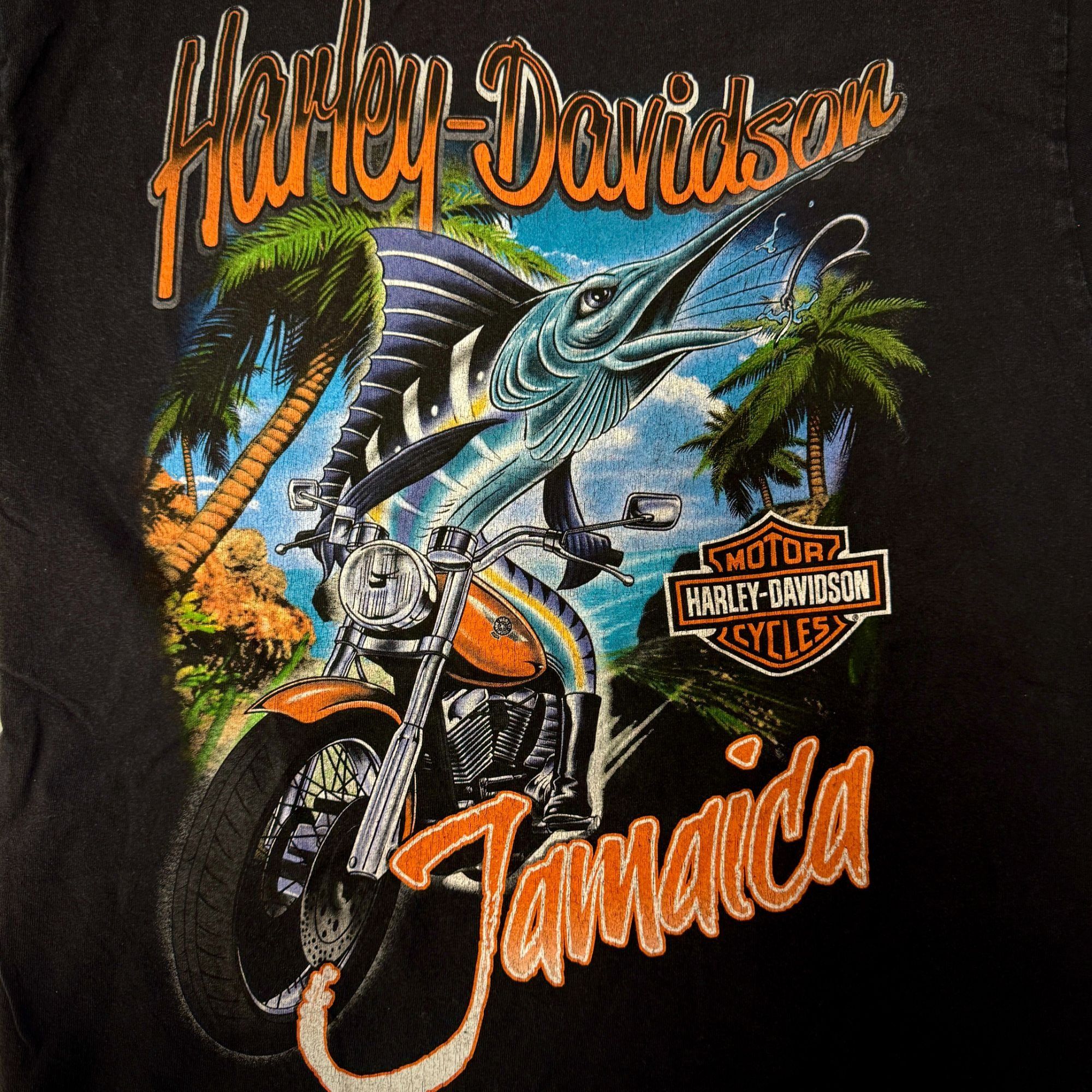 JAMAICA MARLIN Swordfish Fish Riding Motorcycle Biker Shirt