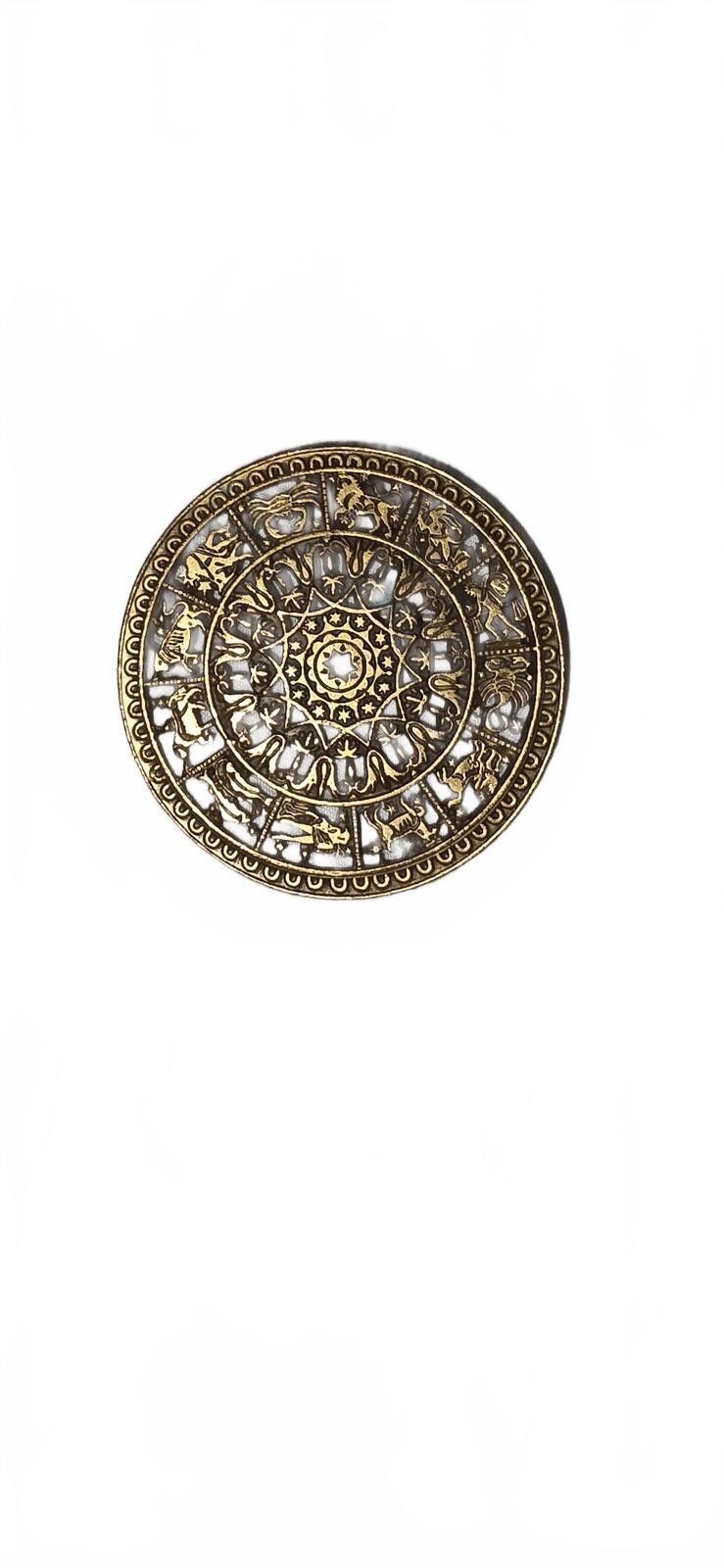 Unknown London Vintage Zodiac Sign Round Brooch Pin Size ONE SIZE - 1 Thumbnail