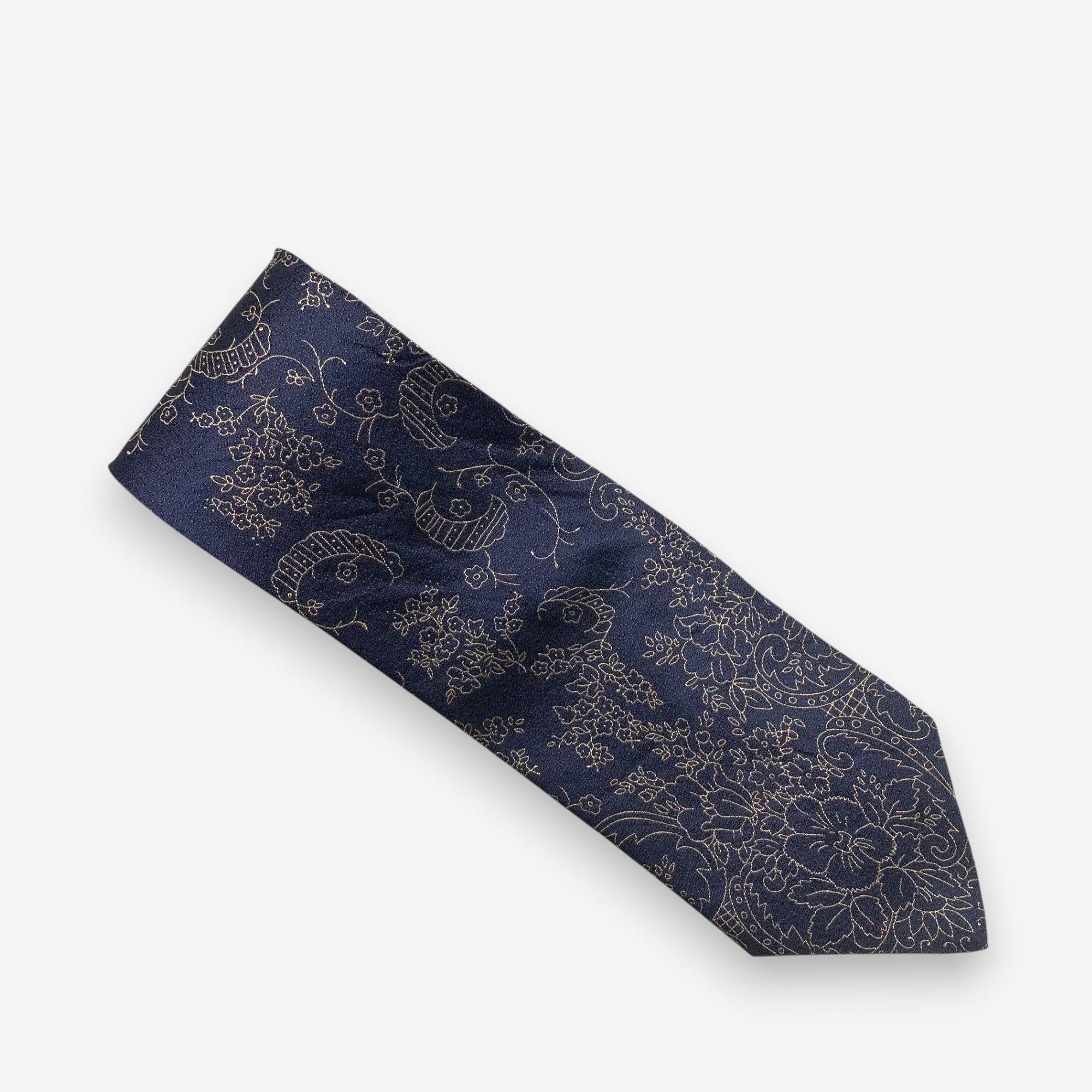 Japanese Brand Vintage SILK Necktie Cravate Pure Silk Neck Tie Size ONE SIZE - 2 Thumbnail