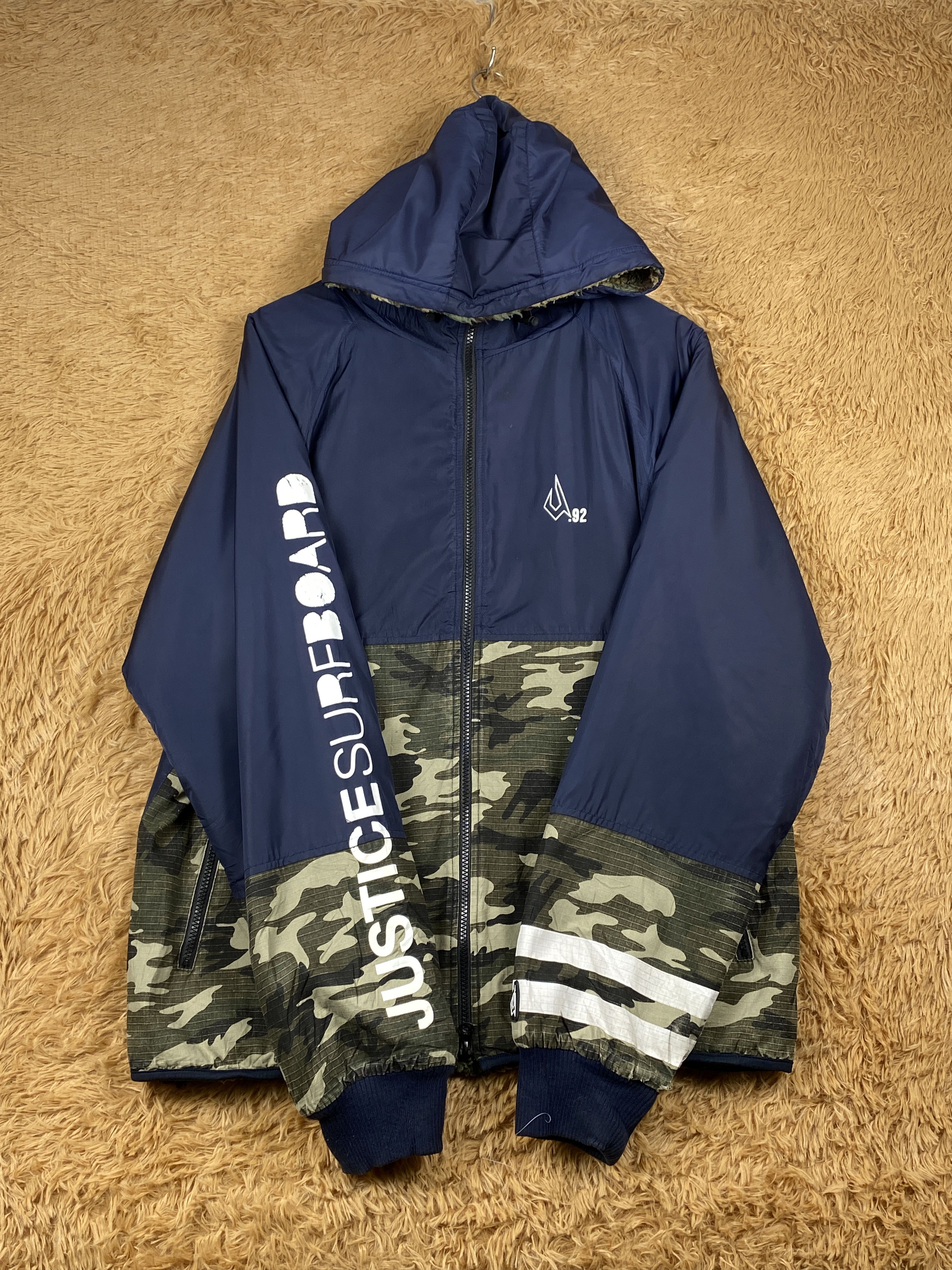 Japanese Brand Vintage Justice Surfboard Jacket Sherpa Lining J1702 Size US M / EU 48-50 / 2 - 4 Thumbnail