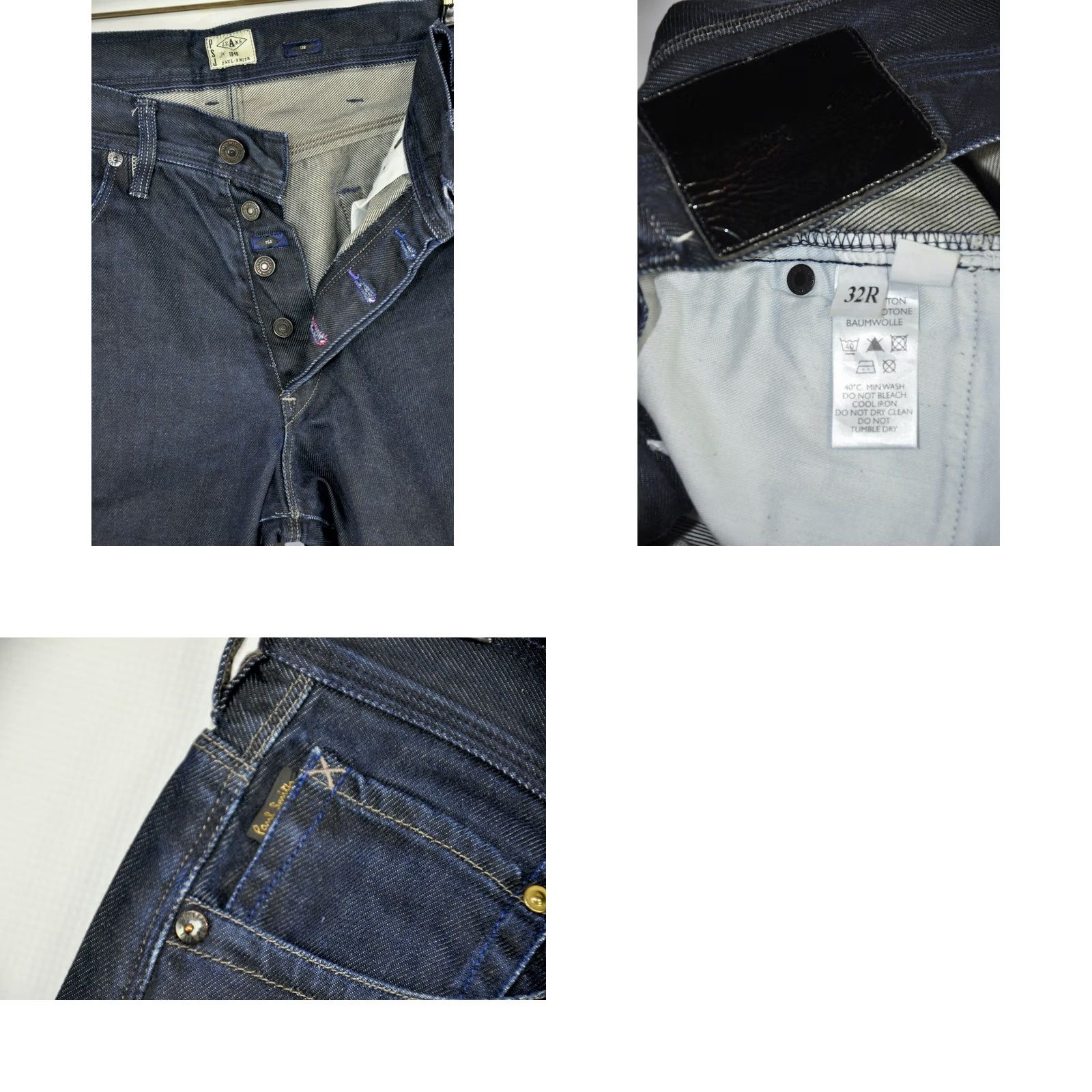 Paul Smith Paul Smith Jeans Button Fly Men Straight Jeans 32R Blue 5-Pocket Denim Cotton Regular Size 32 Mens Straight Leg Jeans Size US 32 / EU 48 - 8 Thumbnail