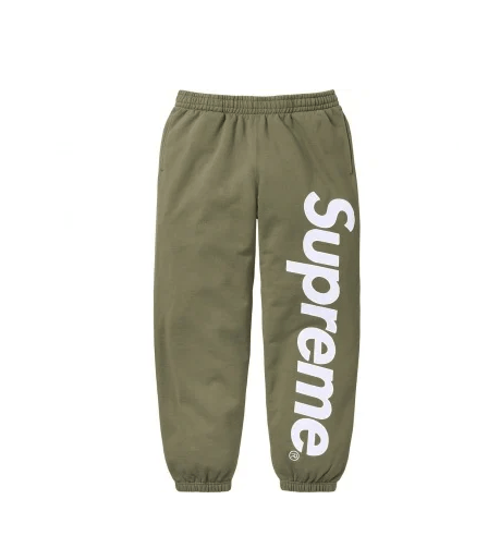 Supreme Satin Applique Sweatpants (FW23) Light Olive Large