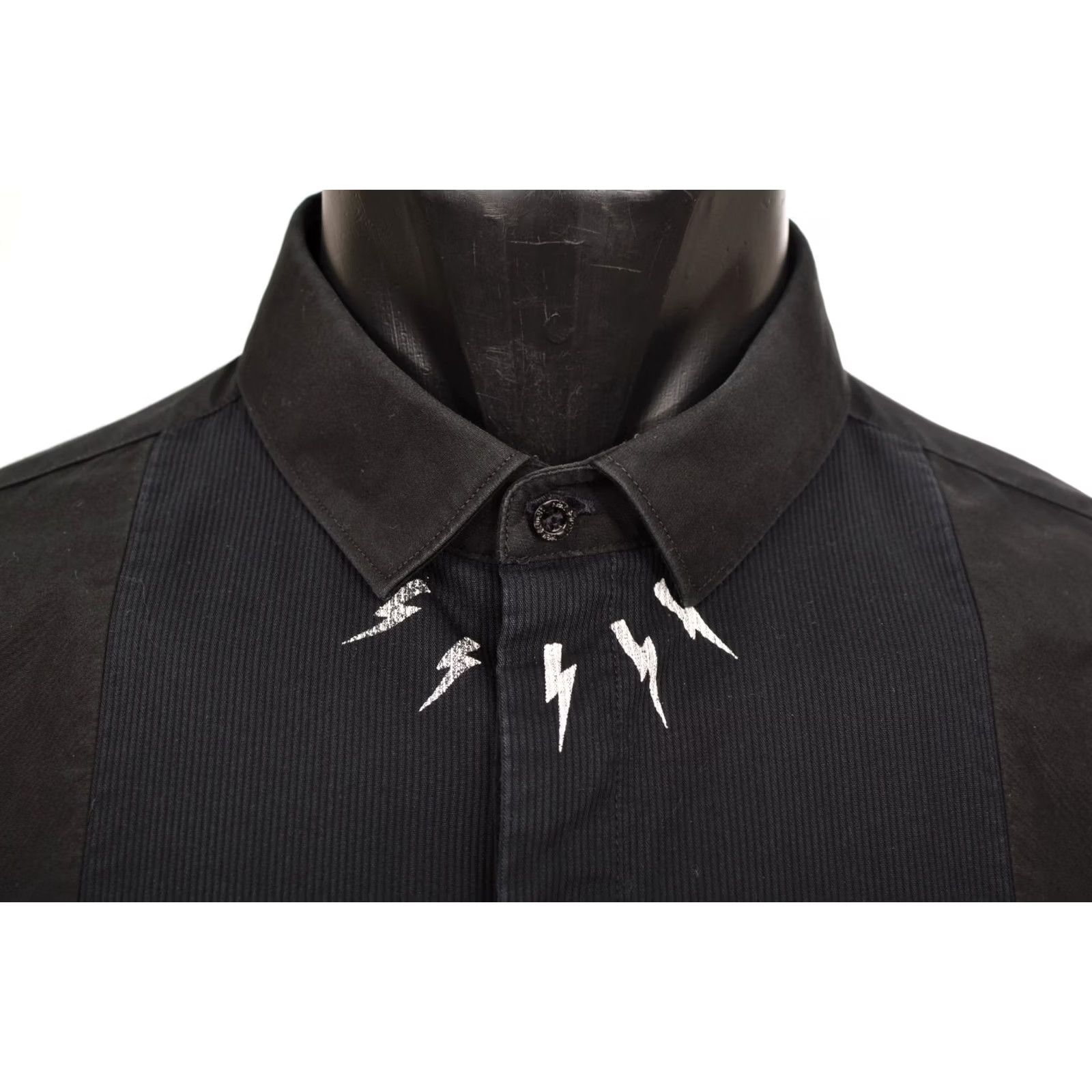 Neil Barrett Neil Barrett DDP Button-Up Shirt BCM597C Size 42 / 16.5 Black Long Sleeve Men's Clothing Size US XL / EU 56 / 4 - 2 Thumbnail