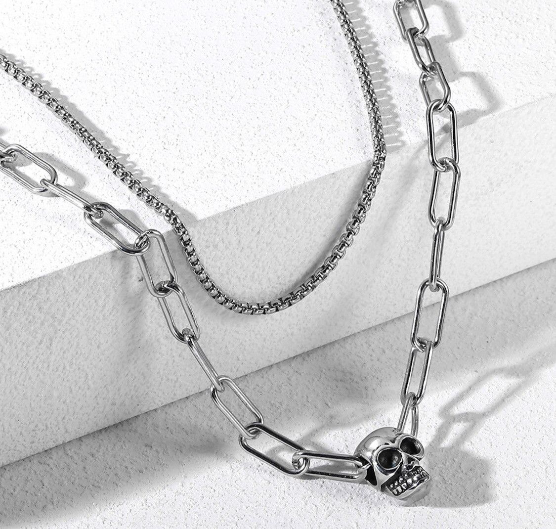 Jewelry Skull Layer Pendant Chain Necklace Size ONE SIZE - 4 Thumbnail
