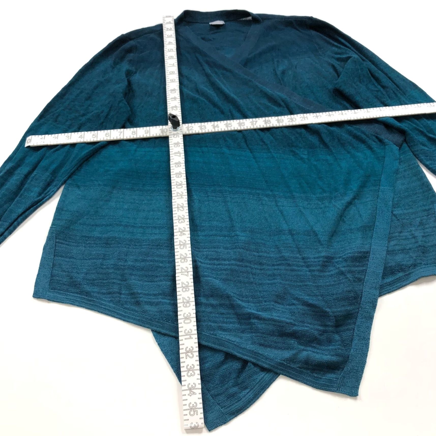 Vintage Chico's Cardigan Sweater 4 XXL Women's Cotton V-Neck Asymmetrical Blue Green Knit Striped Cardigan Casual Womens Size S / US 4 / IT 40 - 7 Thumbnail