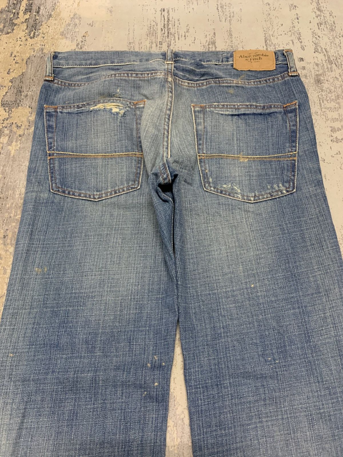 Abercrombie & Fitch Y2K Abercrombie Fitch Distressed Bootcut Flare Denim Jeans Size US 34 / EU 50 - 13 Thumbnail