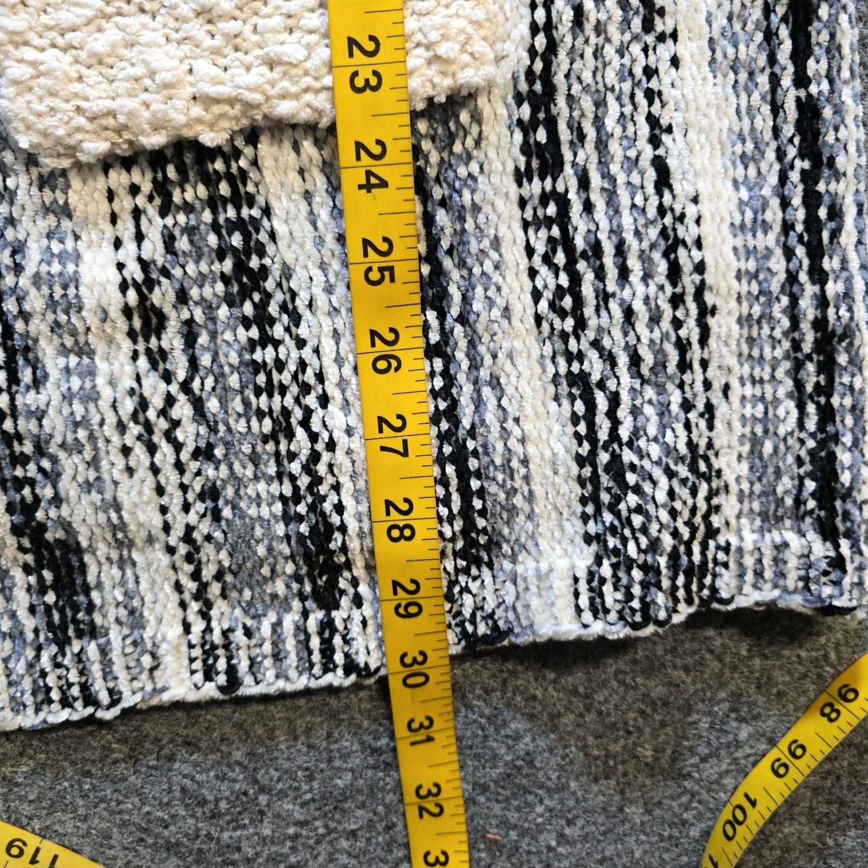 Vintage POL Sweater Shirt Womens Size S White Chunky Knit Striped Open Distressed Casual Size S / US 4 / IT 40 - 7 Thumbnail