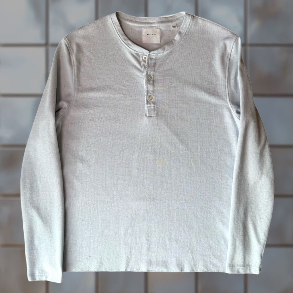 Billy Reid Billy Reid Henley Shirt Large Blue Gray Cotton Long Sleeve Men Size US L / EU 52-54 / 3 - 1 Thumbnail